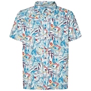 Apparel Tropical Print Green Costa Tropical Print Hybrid Tech Button Down - Enlace de variante