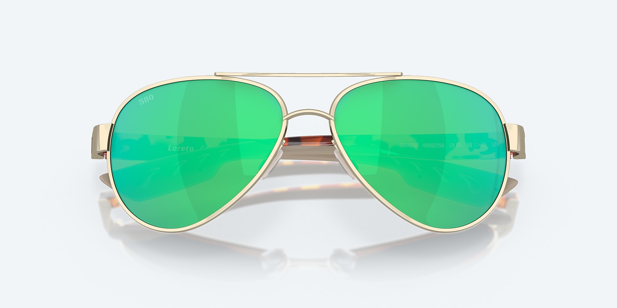 Sunglasses Costa Loreto M (56-14) with Green Mirror lens and Rose Gold frame Image 5 of 7 Sunglasses Costa Loreto M (56-14) with Green Mirror lens and Rose Gold frame Image 5 of 7