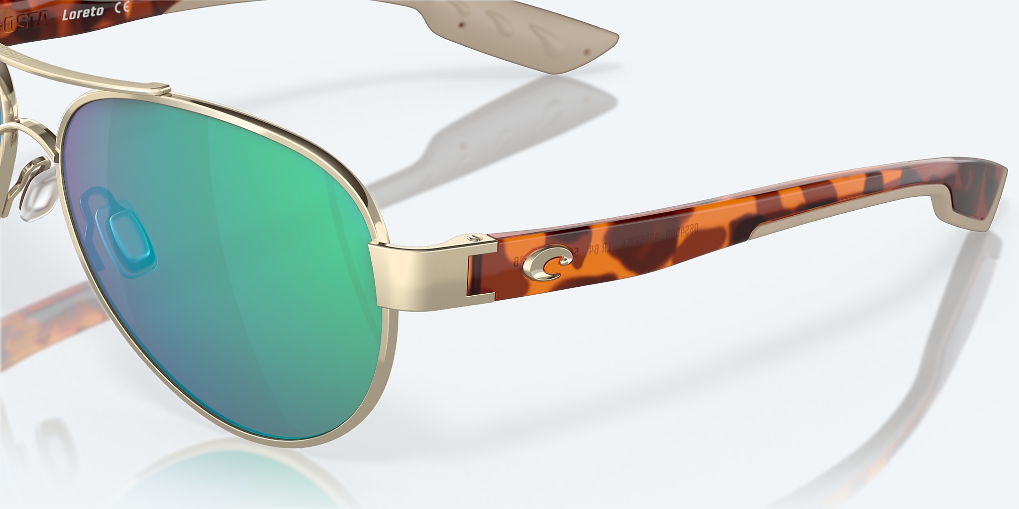 Sunglasses Costa Loreto M (56-14) with Green Mirror lens and Rose Gold frame Image 6 of 7 Sunglasses Costa Loreto M (56-14) with Green Mirror lens and Rose Gold frame Image 6 of 7