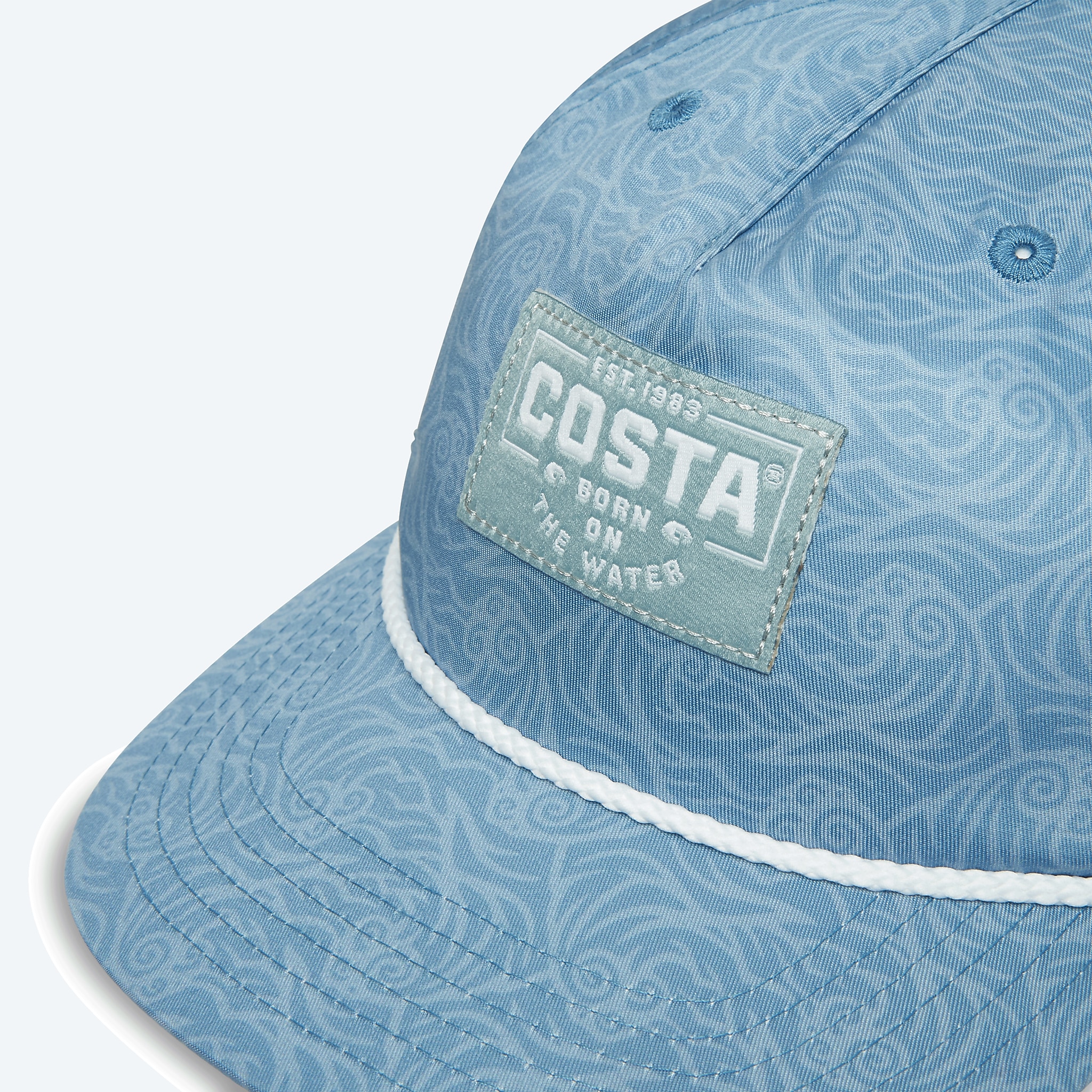 Accessories Woodcut Print Heron Blue Costa Printed Unstructured Hat Image 3 of 3 Accessories Woodcut Print Heron Blue Costa Printed Unstructured Hat Image 3 of 3