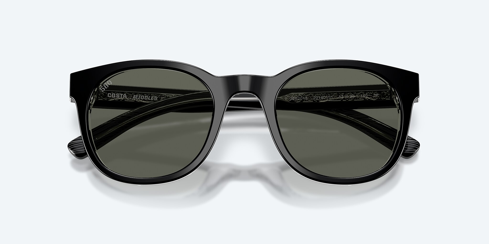 Sunglasses Costa Middles S (51-23) with Gray lens and Black frame Image 5 of 8
