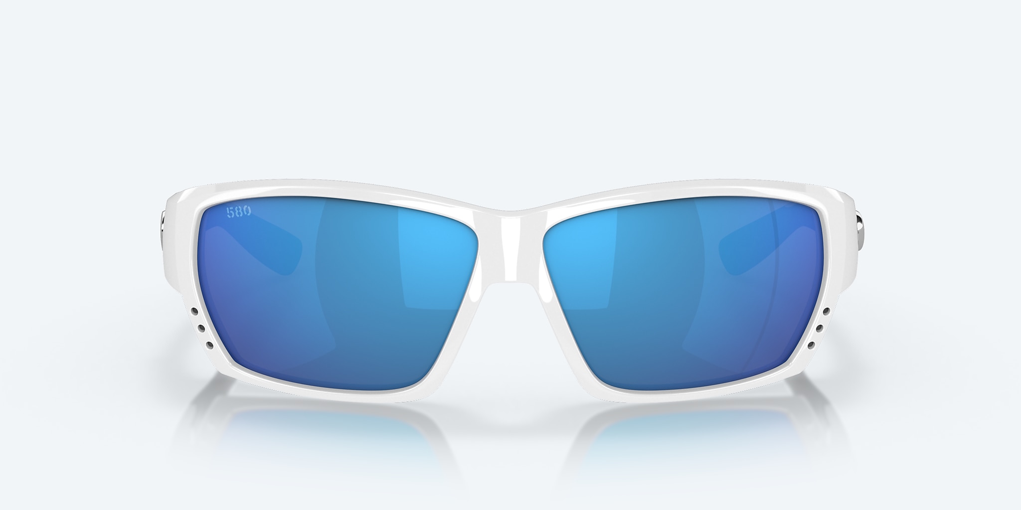 Sunglasses Costa Tuna Alley XL (62-11) with Blue Mirror lens and White frame Image 2 of 7 Sunglasses Costa Tuna Alley XL (62-11) with Blue Mirror lens and White frame Image 2 of 7