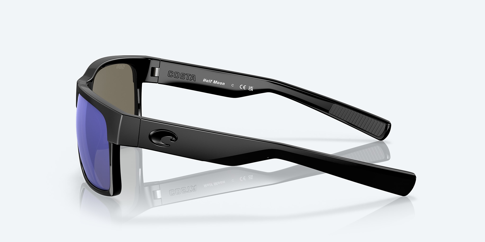 Sunglasses Costa Half Moon M (60-14) with Blue Mirror lens and Shiny Black frame Image 3 of 7 Sunglasses Costa Half Moon M (60-14) with Blue Mirror lens and Shiny Black frame Image 3 of 7