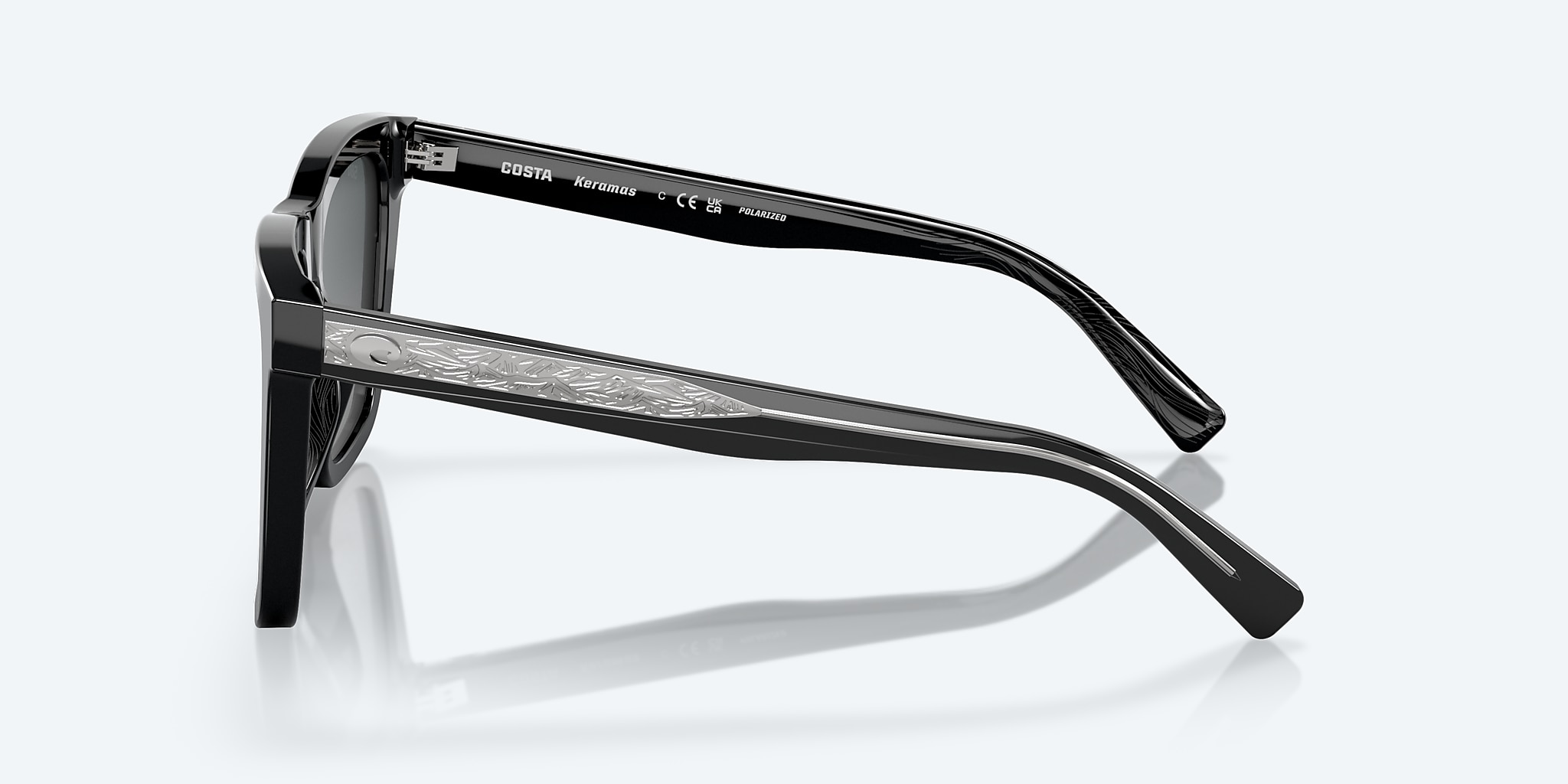 Sunglasses Costa Keramas L (54-19) with Gray Gradient lens and Black frame Image 3 of 7 Sunglasses Costa Keramas L (54-19) with Gray Gradient lens and Black frame Image 3 of 7
