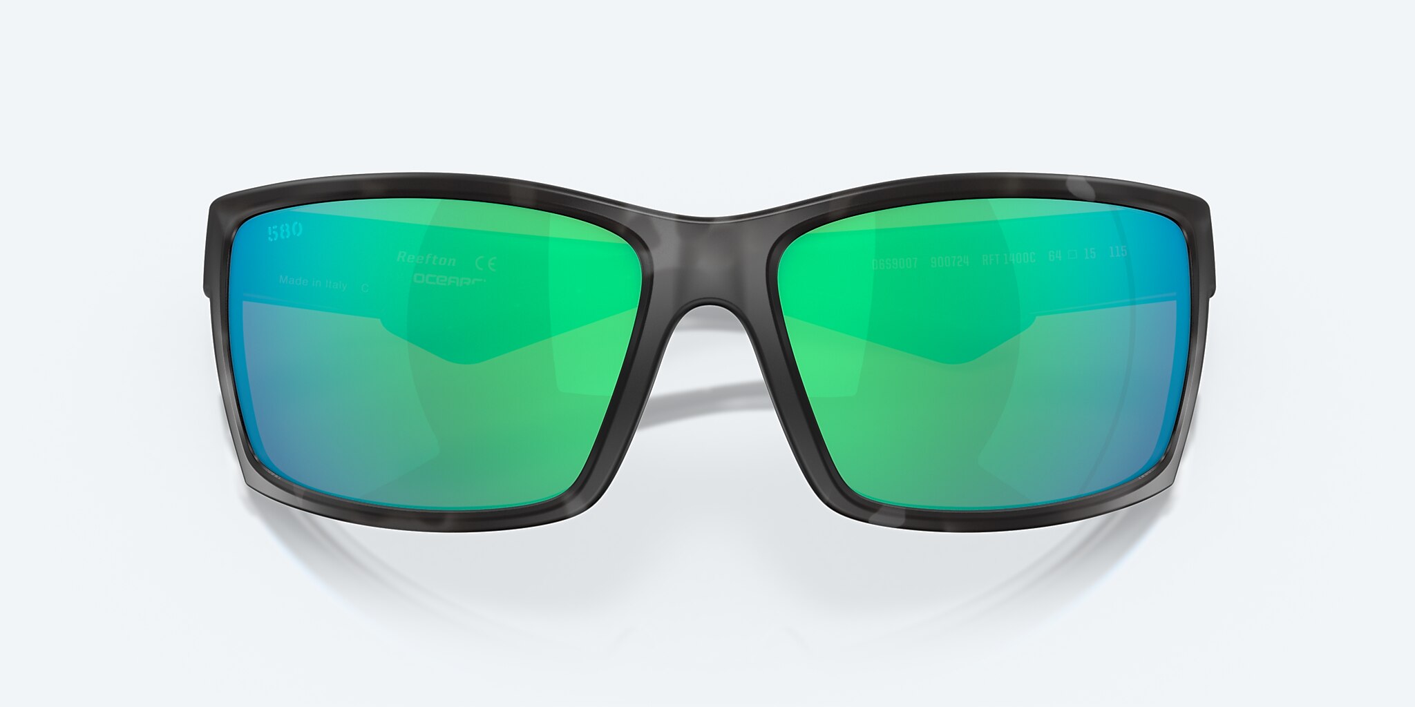 Sunglasses Costa Ocearch® Reefton XL (64-15) with Green Mirror lens and Tiger Shark Ocearch frame Image 5 of 7