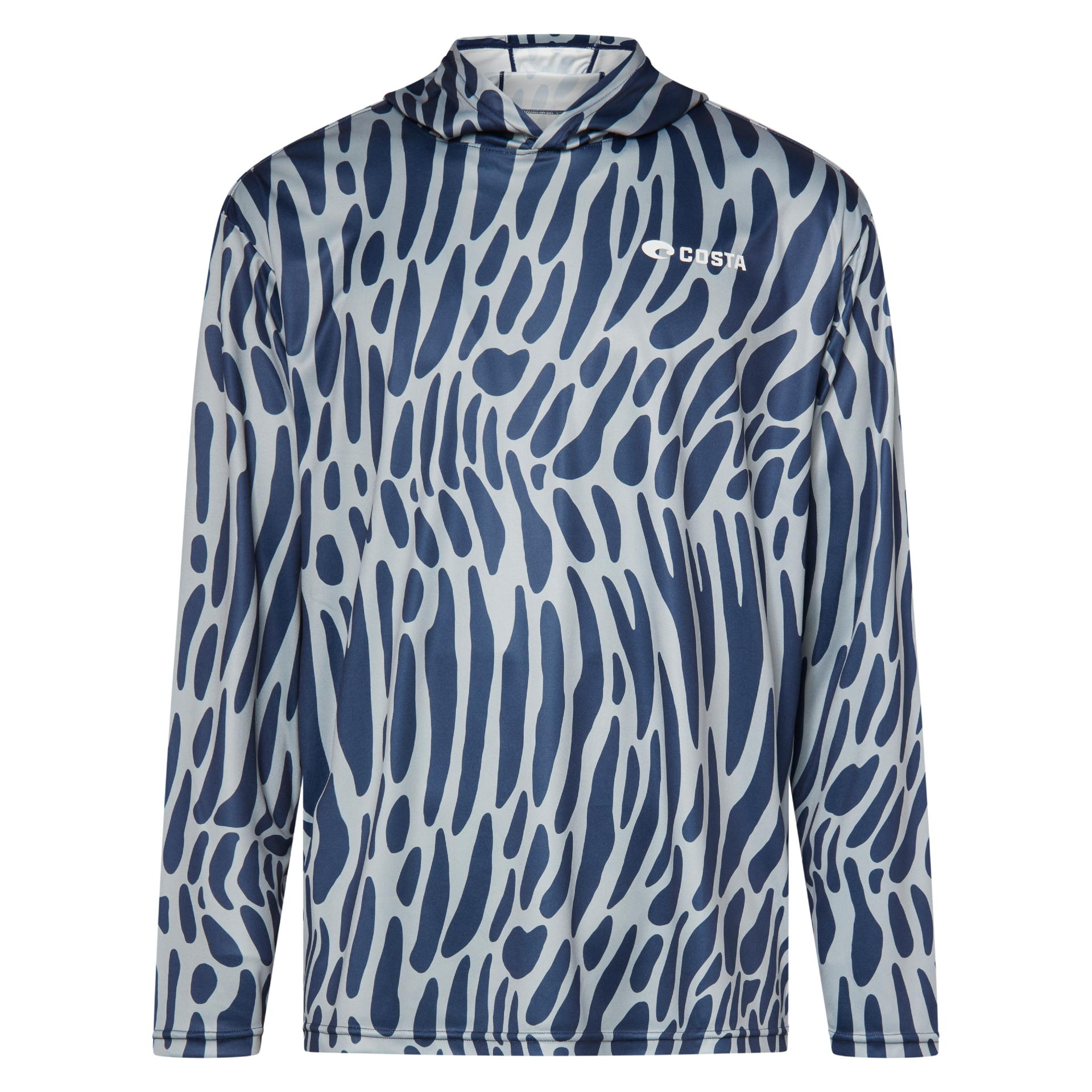 Costa Del Mar Lifestyle Technical Hood Graphic Fishskins T-Shirt Mens Tiger Shark Print FQA401349-24I, L