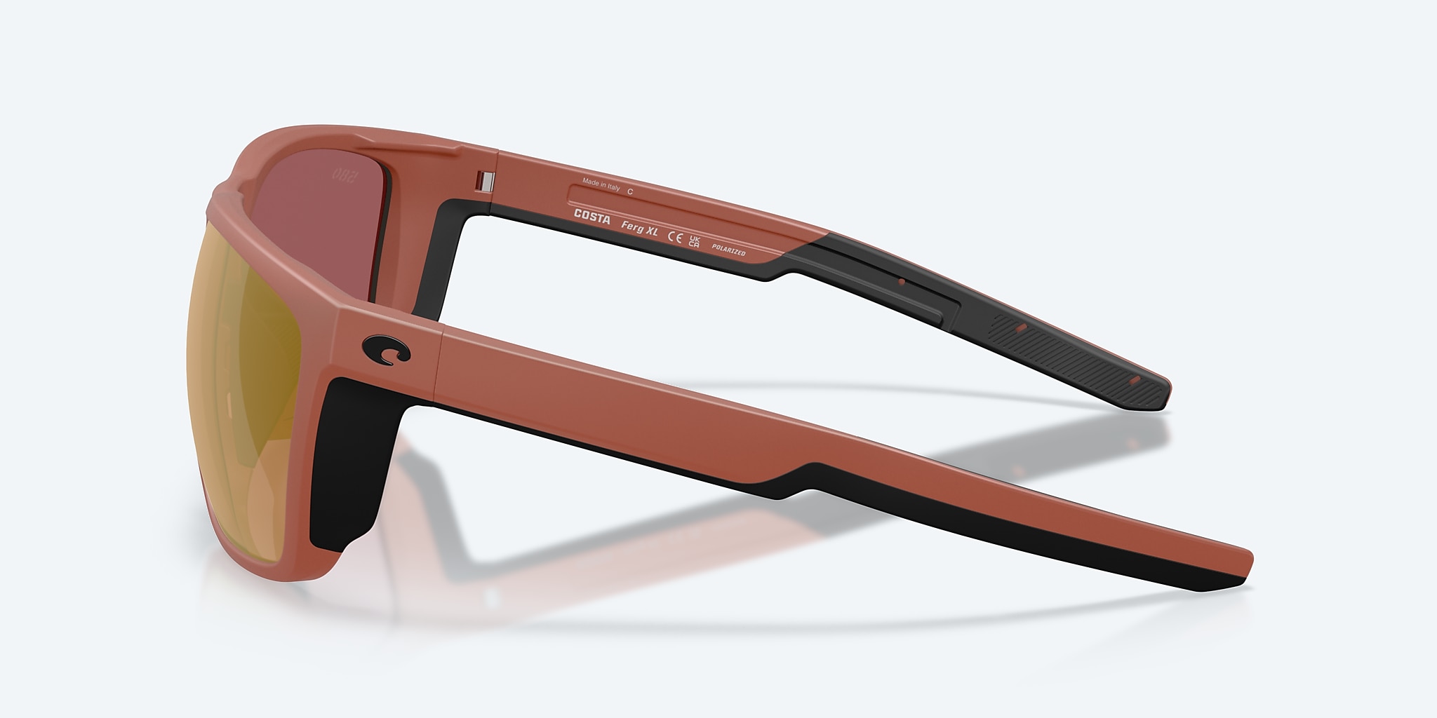 Sunglasses Costa Ferg XL XXL (62-16) with Gold Mirror lens and Matte Terra Cotta frame Image 3 of 8