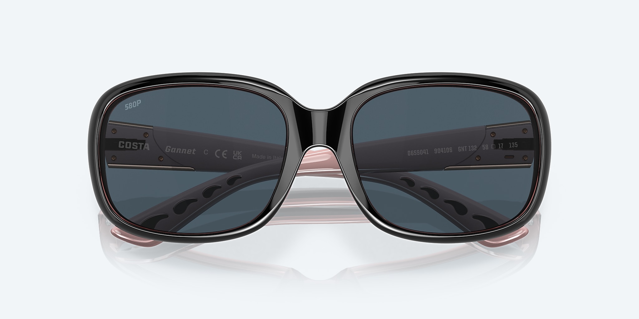 Sunglasses Costa Gannet M (58-17) with Gray lens and Shiny Black/Hibiscus frame Image 5 of 7 Sunglasses Costa Gannet M (58-17) with Gray lens and Shiny Black/Hibiscus frame Image 5 of 7
