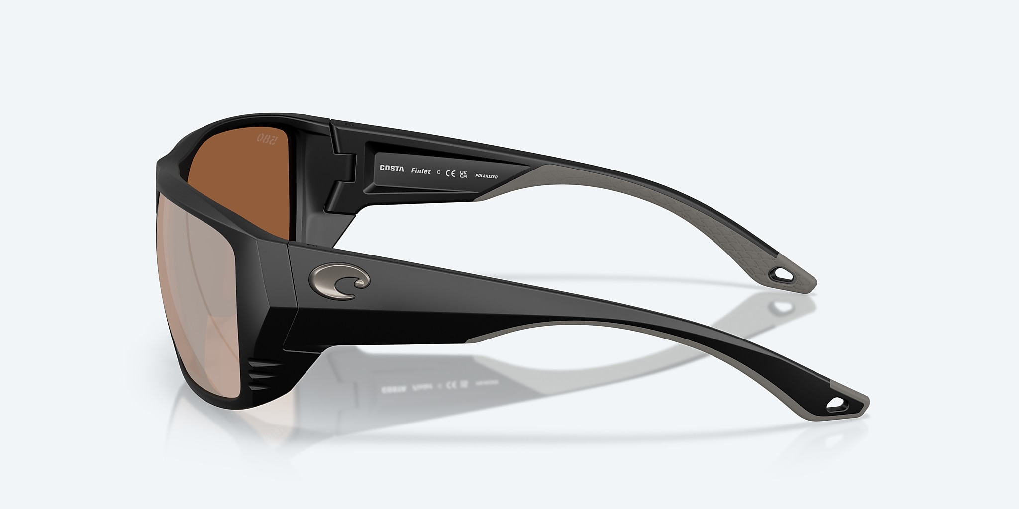 Sunglasses Costa Finlet L (59-19) with Copper Silver Mirror lens and Matte Black frame Image 3 of 7 Sunglasses Costa Finlet L (59-19) with Copper Silver Mirror lens and Matte Black frame Image 3 of 7