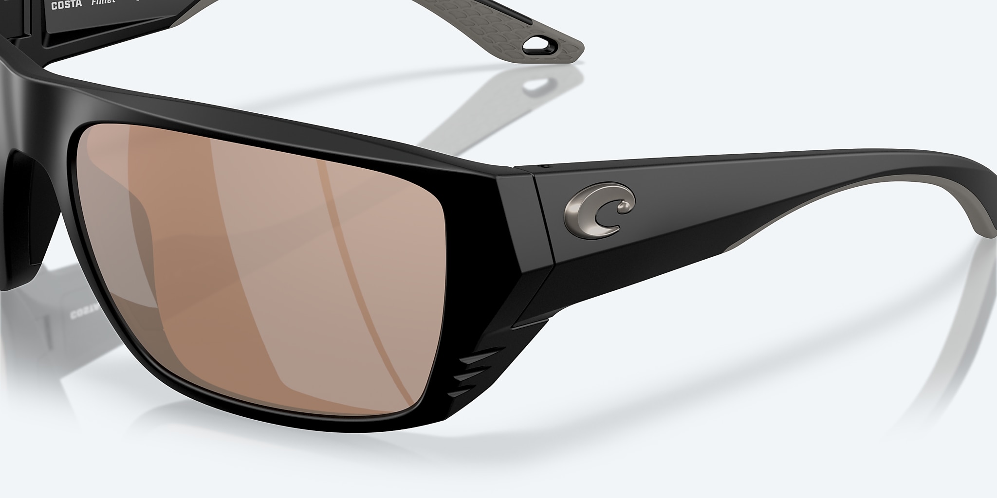 Sunglasses Costa Finlet L (59-19) with Copper Silver Mirror lens and Matte Black frame Image 6 of 7 Sunglasses Costa Finlet L (59-19) with Copper Silver Mirror lens and Matte Black frame Image 6 of 7