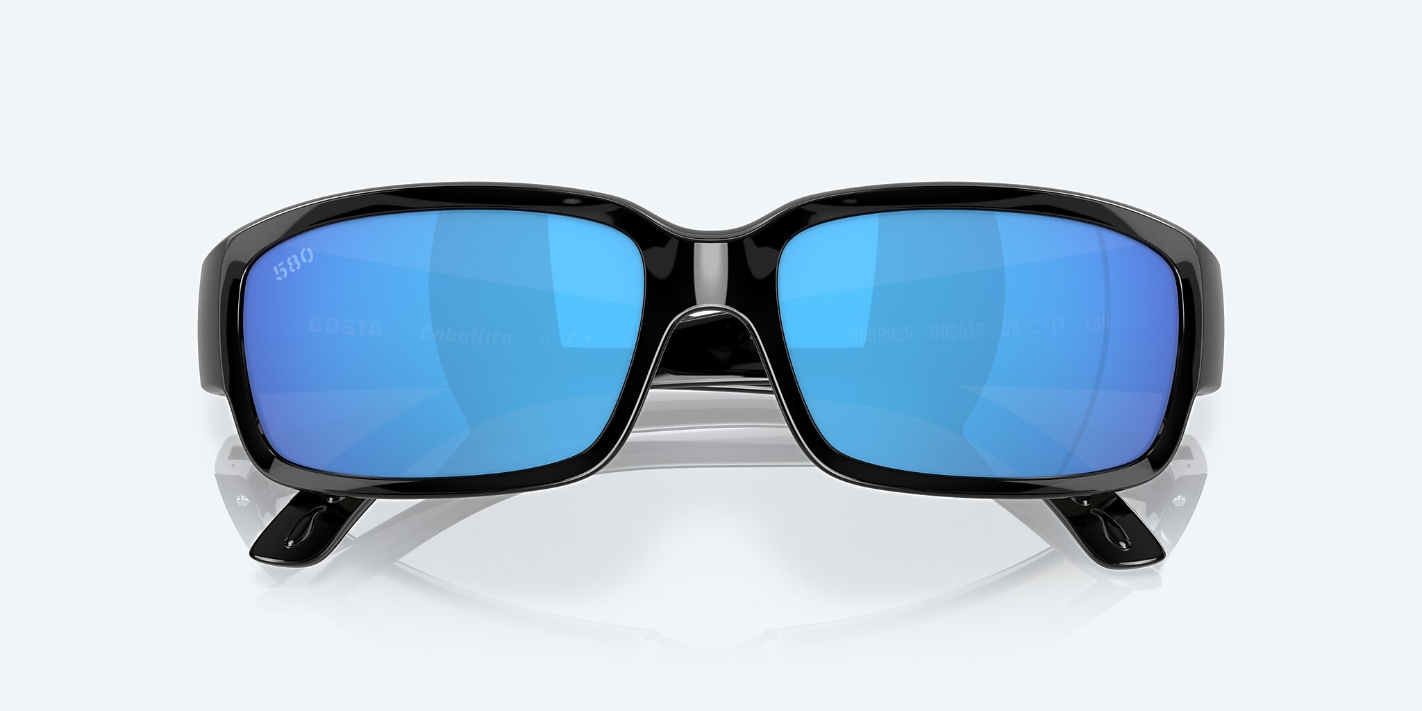 Sunglasses Costa Caballito M (59-15) with Blue Mirror lens and Shiny Black frame Image 5 of 7
