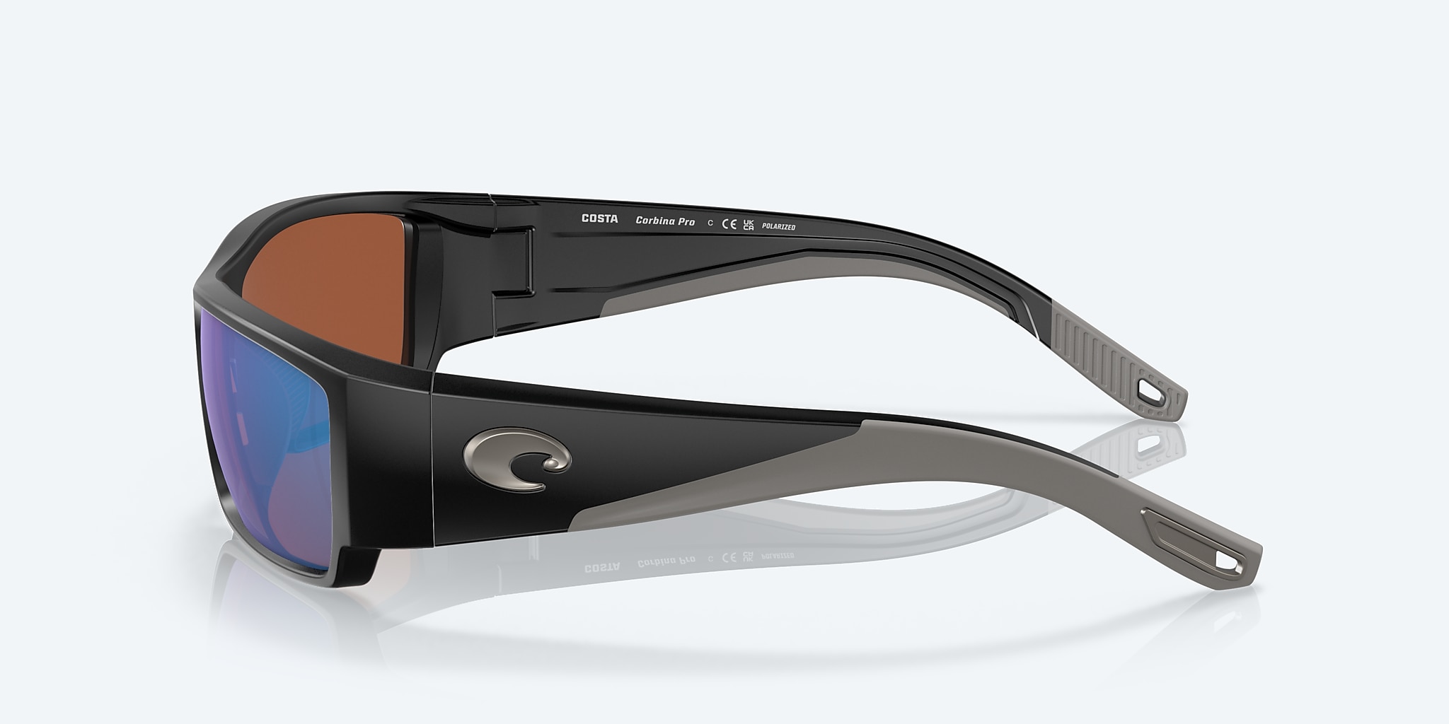 Sunglasses Costa Corbina PRO XL (61-18) with Green Mirror lens and Matte Black frame Image 3 of 7 Sunglasses Costa Corbina PRO XL (61-18) with Green Mirror lens and Matte Black frame Image 3 of 7