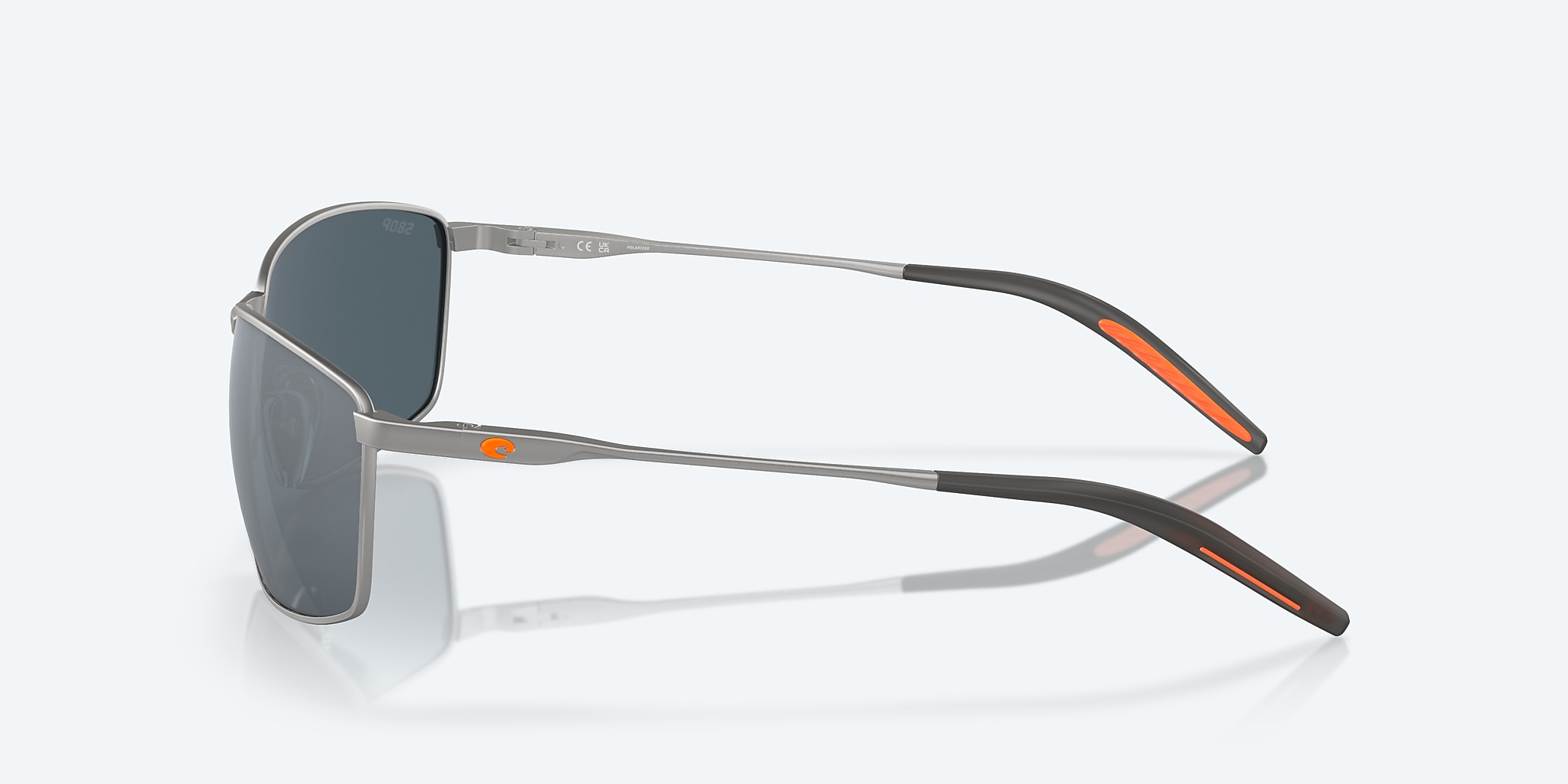 Sunglasses Costa Turret L (63-15) with Gray Silver Mirror lens and Matte Silver frame Image 3 of 7 Sunglasses Costa Turret L (63-15) with Gray Silver Mirror lens and Matte Silver frame Image 3 of 7