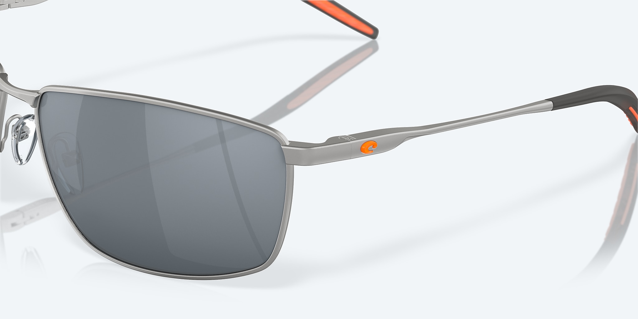 Sunglasses Costa Turret L (63-15) with Gray Silver Mirror lens and Matte Silver frame Image 6 of 7 Sunglasses Costa Turret L (63-15) with Gray Silver Mirror lens and Matte Silver frame Image 6 of 7