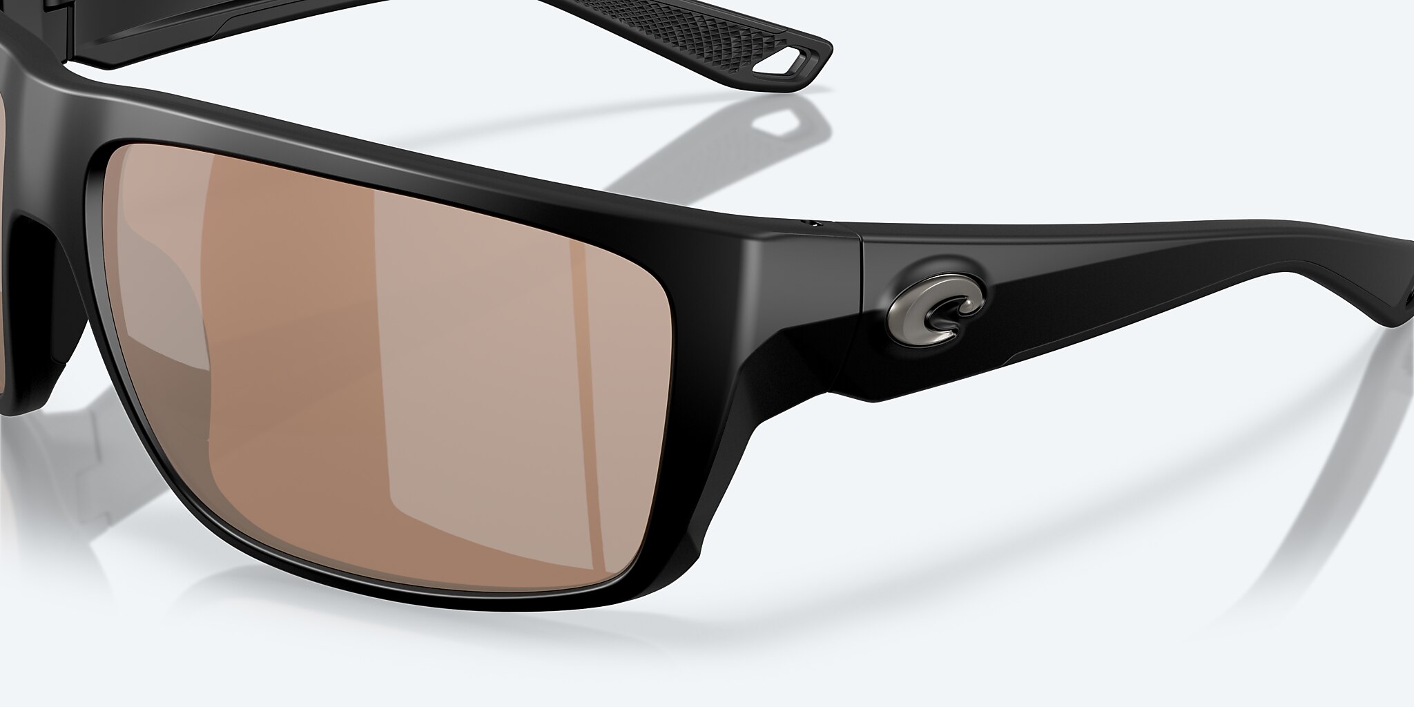 Sunglasses Costa Fly Line L (64-13) with Copper Silver Mirror lens and Matte Black frame Image 6 of 7