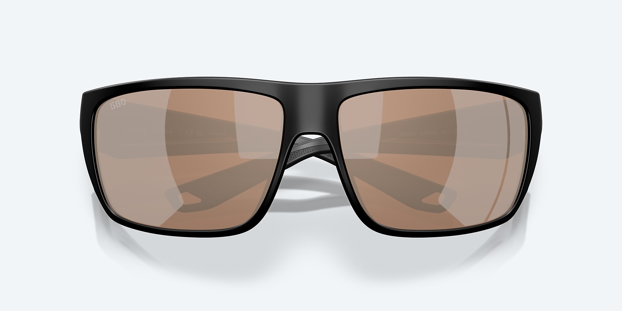 Sunglasses Costa Fly Line L (64-13) with Copper Silver Mirror lens and Matte Black frame Image 5 of 7