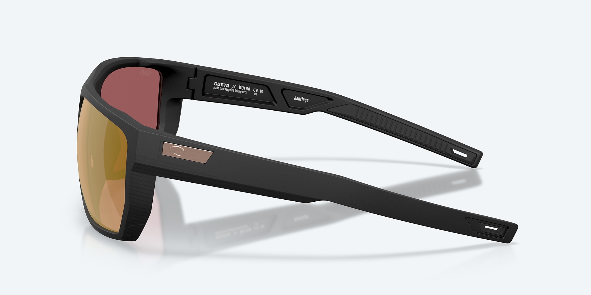 Sunglasses Costa Santiago L (63-16) with Gold Mirror lens and Netplus Black frame Image 3 of 7 Sunglasses Costa Santiago L (63-16) with Gold Mirror lens and Netplus Black frame Image 3 of 7