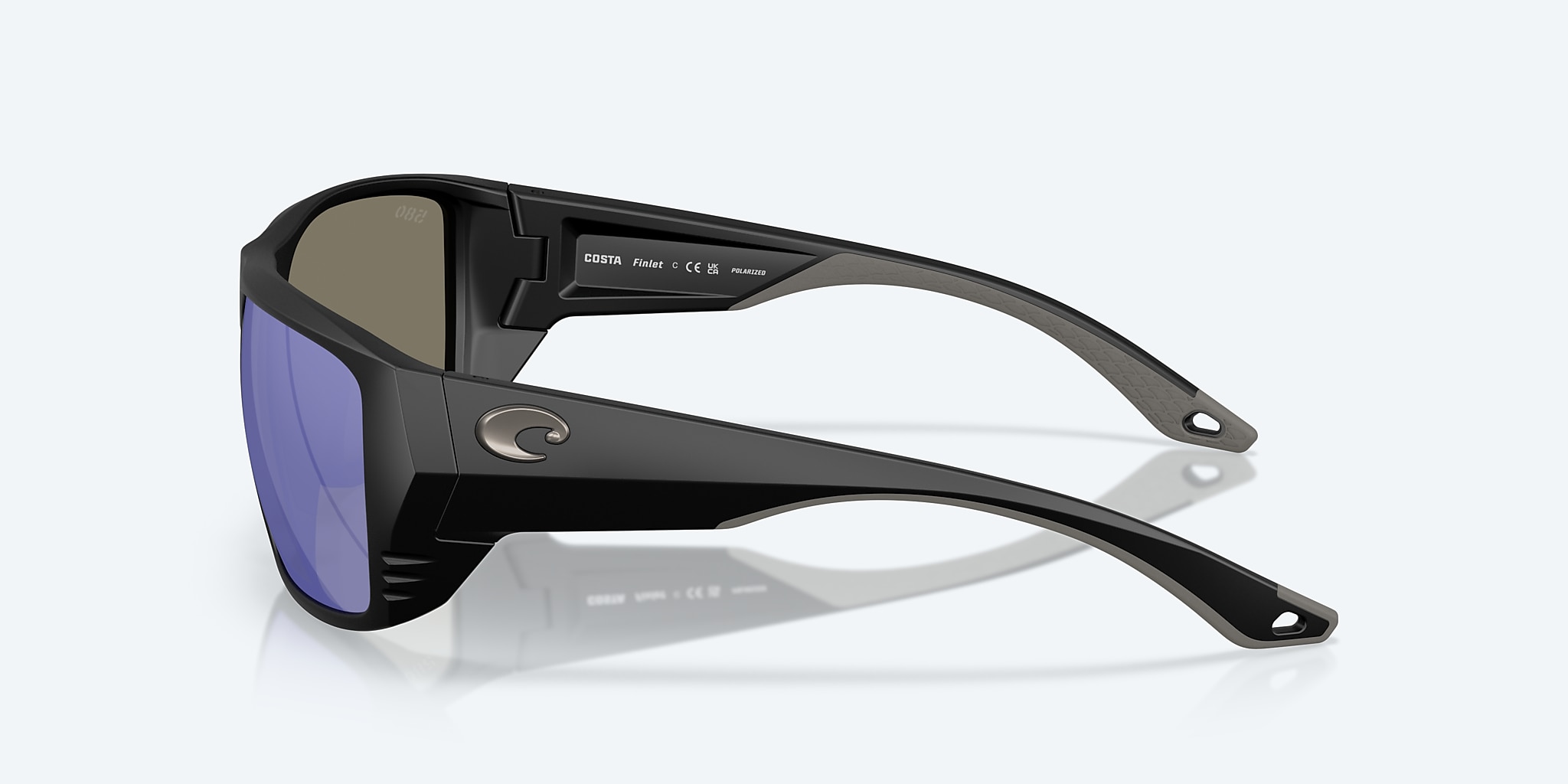 Sunglasses Costa Finlet L (59-19) with Blue Mirror lens and Matte Black frame Image 4 of 8 Sunglasses Costa Finlet L (59-19) with Blue Mirror lens and Matte Black frame Image 4 of 8