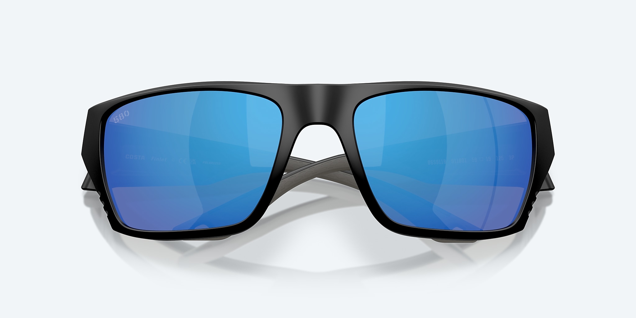 Sunglasses Costa Finlet L (59-19) with Blue Mirror lens and Matte Black frame Image 6 of 8 Sunglasses Costa Finlet L (59-19) with Blue Mirror lens and Matte Black frame Image 6 of 8