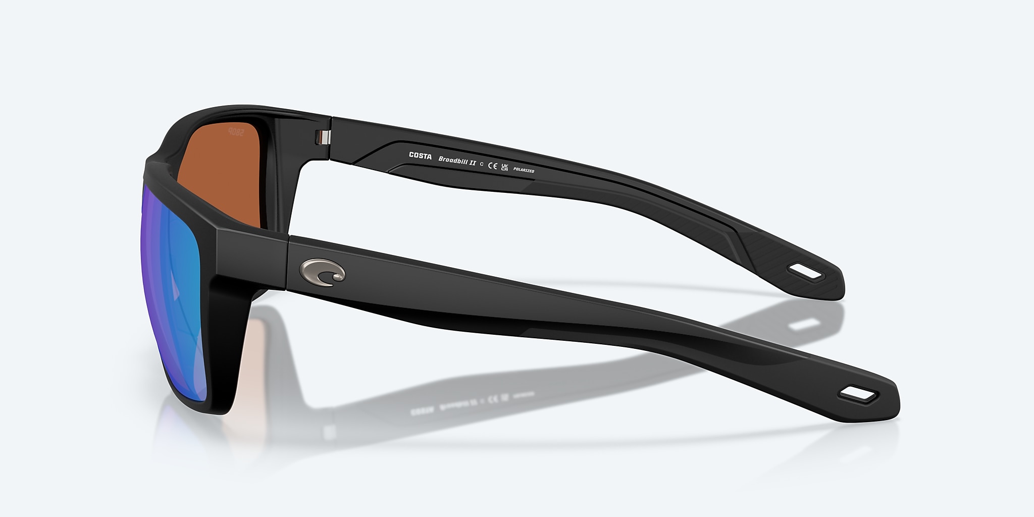 Sunglasses Costa Broadbill II L (58-15) with Green Mirror lens and Matte Black frame Image 3 of 7 Sunglasses Costa Broadbill II L (58-15) with Green Mirror lens and Matte Black frame Image 3 of 7