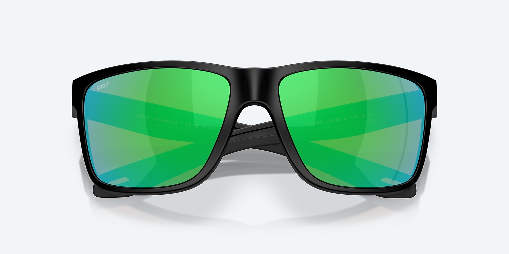 Sunglasses Costa Broadbill II L (58-15) with Green Mirror lens and Matte Black frame Image 5 of 7 Sunglasses Costa Broadbill II L (58-15) with Green Mirror lens and Matte Black frame Image 5 of 7