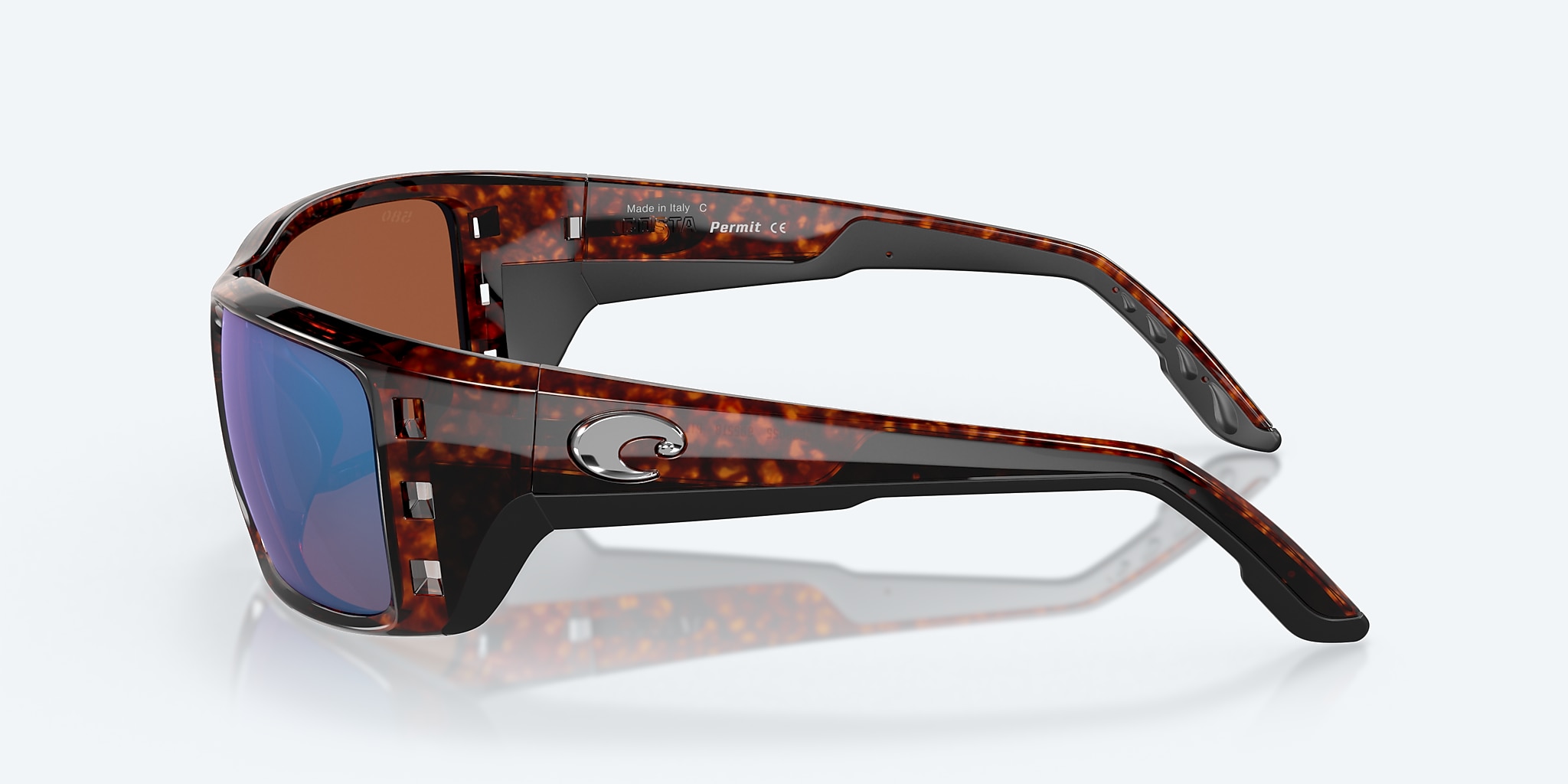 Lunettes de soleil Costa Permit XL (63-16) avec Effet miroir Vert verre et Écaille de tortue monture Image 3 de 7 Lunettes de soleil Costa Permit XL (63-16) avec Effet miroir Vert verre et Écaille de tortue monture Image 3 de 7