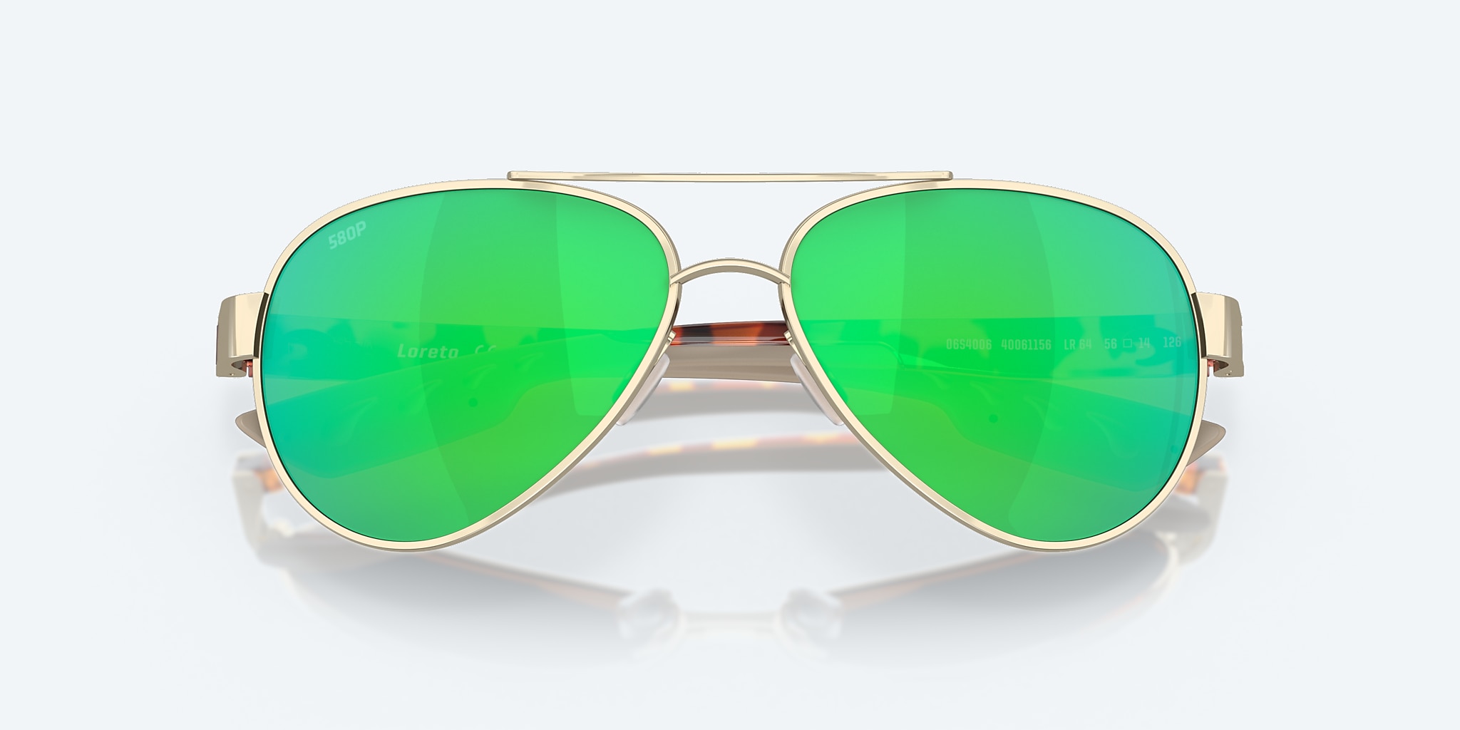Sunglasses Costa Loreto M (56-14) with Green Mirror lens and Rose Gold frame Image 5 of 7 Sunglasses Costa Loreto M (56-14) with Green Mirror lens and Rose Gold frame Image 5 of 7