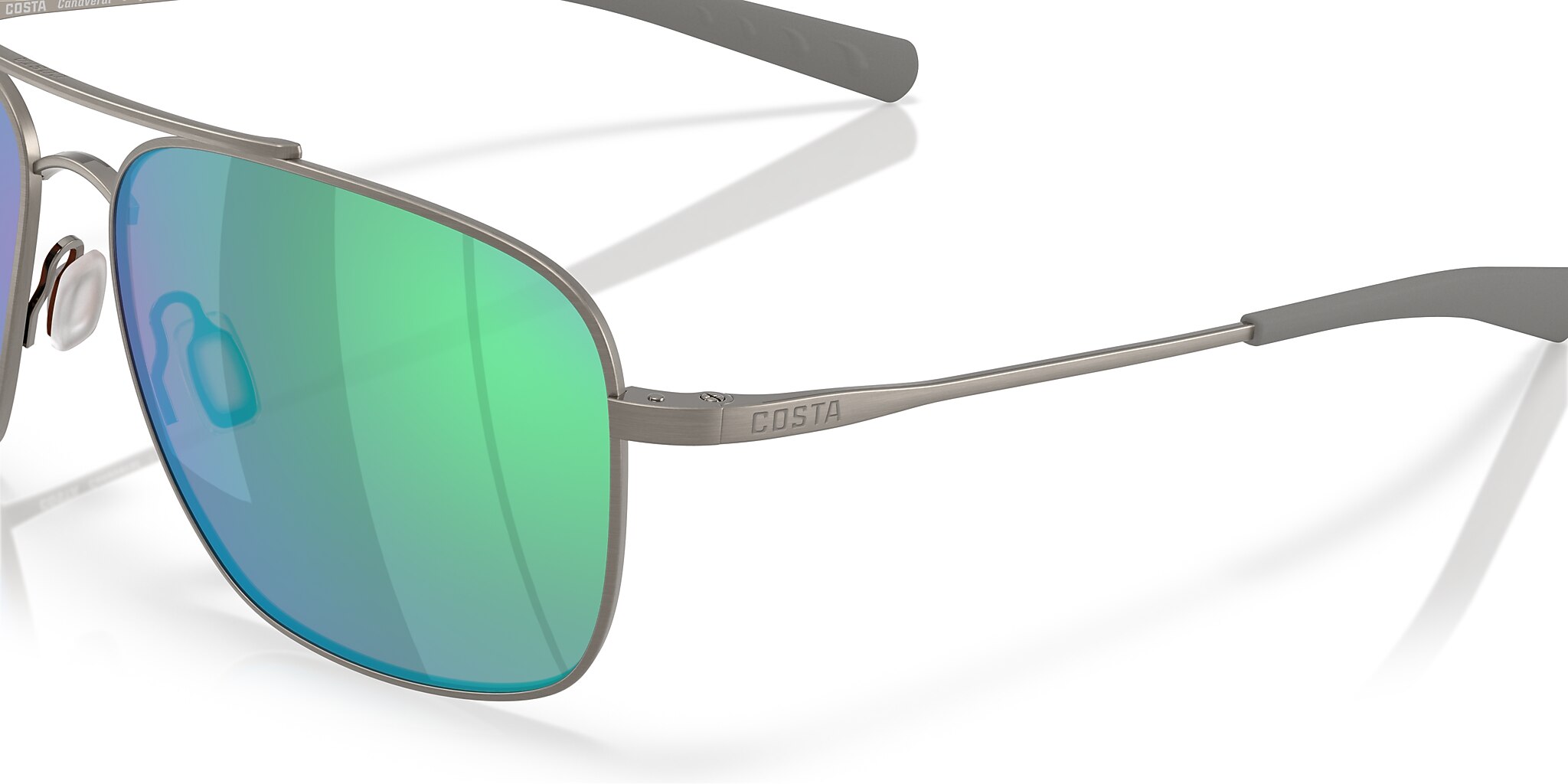 Costa Canaveral XL (59-15) with Green Mirror lenses and Brushed