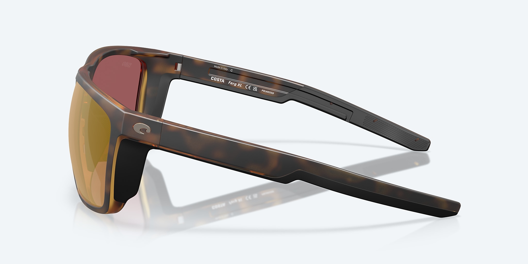 Sunglasses Costa Ferg XL XXL (62-16) with Gold Mirror lens and Matte Tortoise frame Image 3 of 8 Sunglasses Costa Ferg XL XXL (62-16) with Gold Mirror lens and Matte Tortoise frame Image 3 of 8