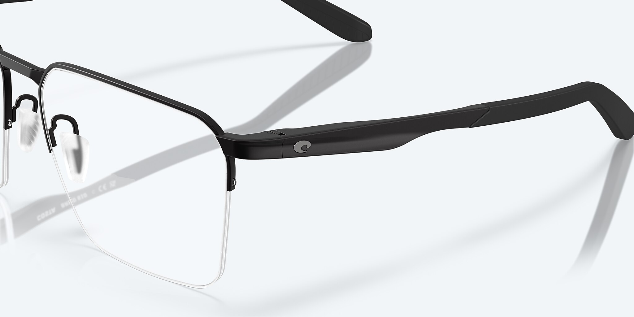 Eyeglasses Costa Bimini Road 610 L (57-16) with DEMO LENS lens and Matte Black frame Image 6 of 7