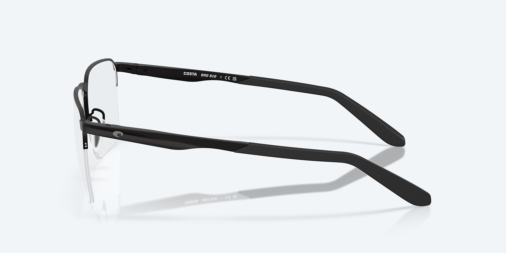 Eyeglasses Costa Bimini Road 610 L (57-16) with DEMO LENS lens and Matte Black frame Image 3 of 7