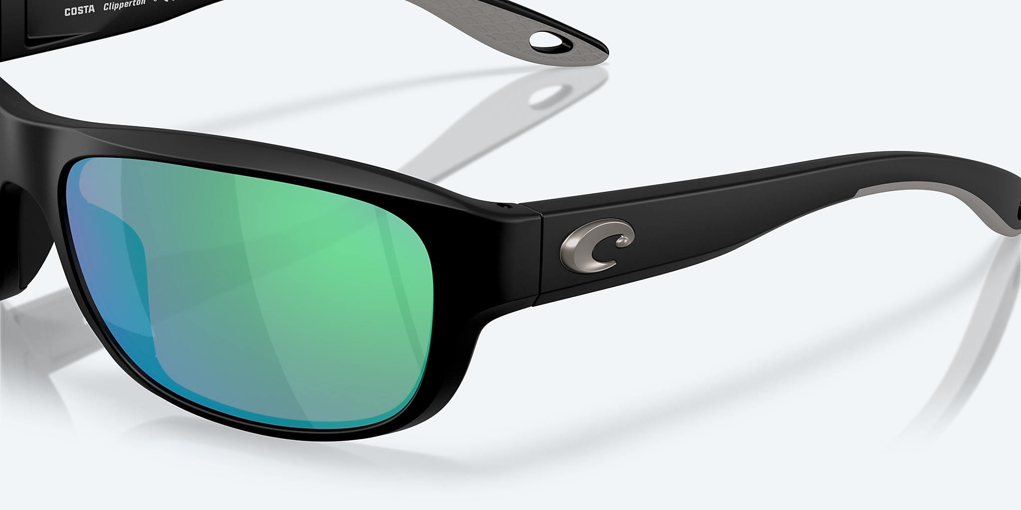 Sunglasses Costa Clipperton M (58-18) with Green Mirror lens and Matte Black frame Image 6 of 7 Sunglasses Costa Clipperton M (58-18) with Green Mirror lens and Matte Black frame Image 6 of 7