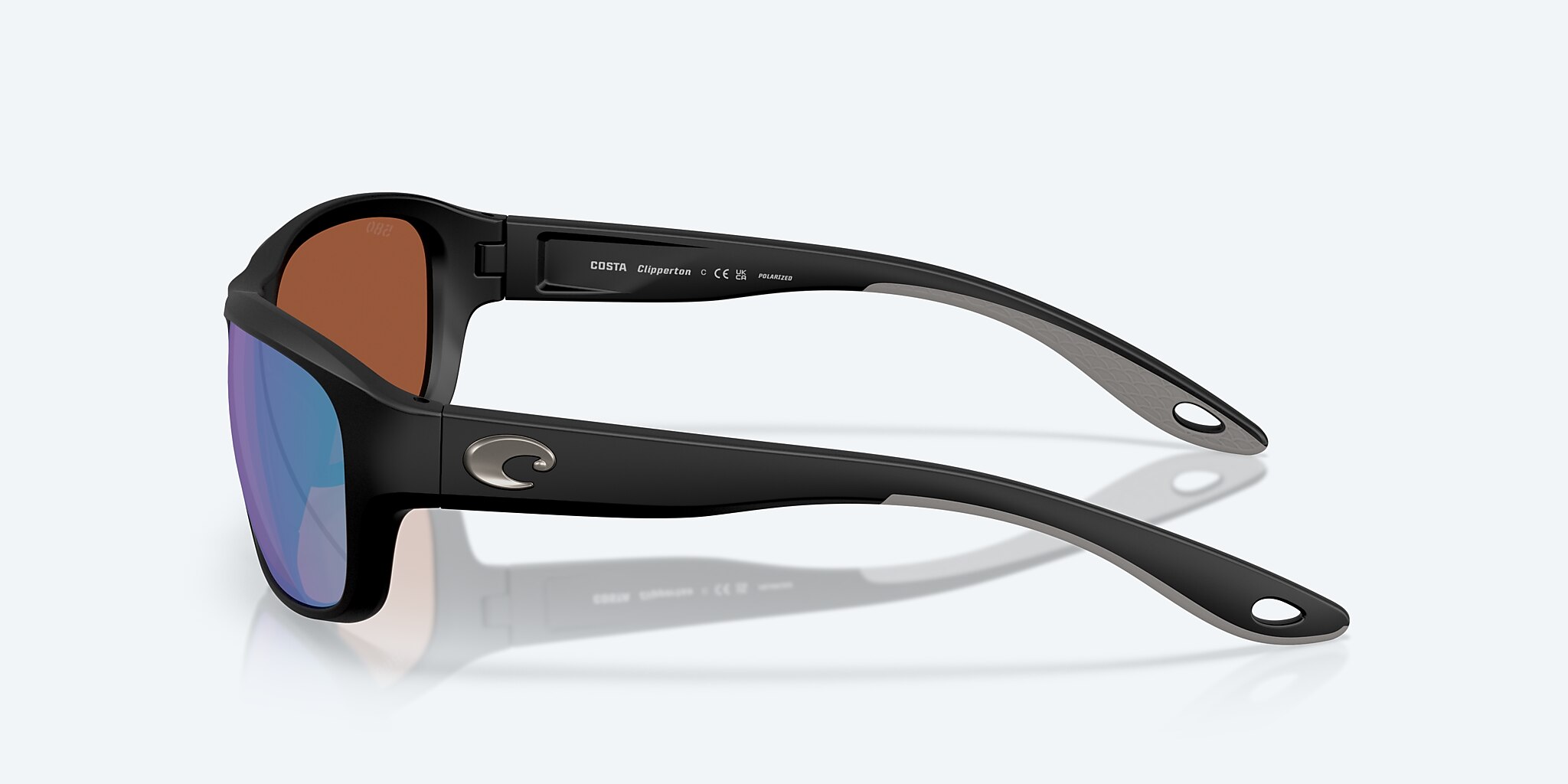 Sunglasses Costa Clipperton M (58-18) with Green Mirror lens and Matte Black frame Image 3 of 7 Sunglasses Costa Clipperton M (58-18) with Green Mirror lens and Matte Black frame Image 3 of 7