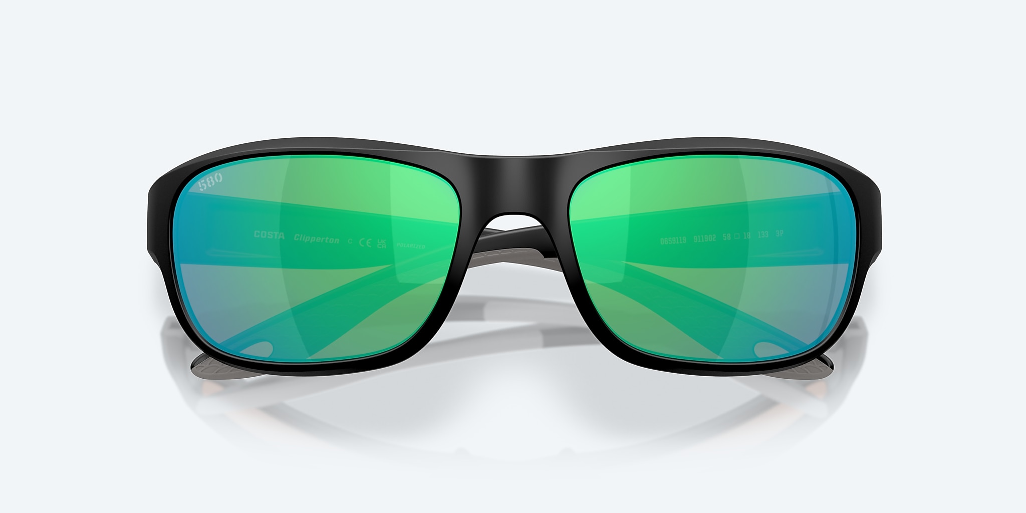 Sunglasses Costa Clipperton M (58-18) with Green Mirror lens and Matte Black frame Image 5 of 7 Sunglasses Costa Clipperton M (58-18) with Green Mirror lens and Matte Black frame Image 5 of 7