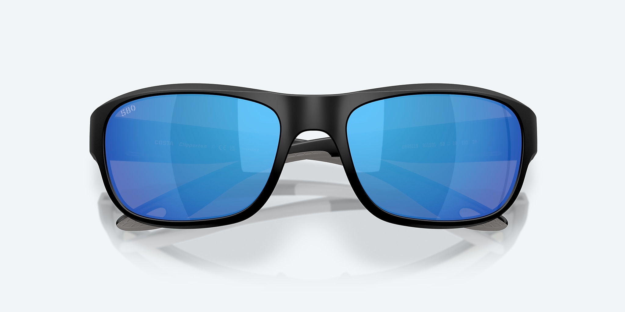 Sunglasses Costa Clipperton M (58-18) with Blue Mirror lens and Matte Black frame Image 5 of 7 Sunglasses Costa Clipperton M (58-18) with Blue Mirror lens and Matte Black frame Image 5 of 7