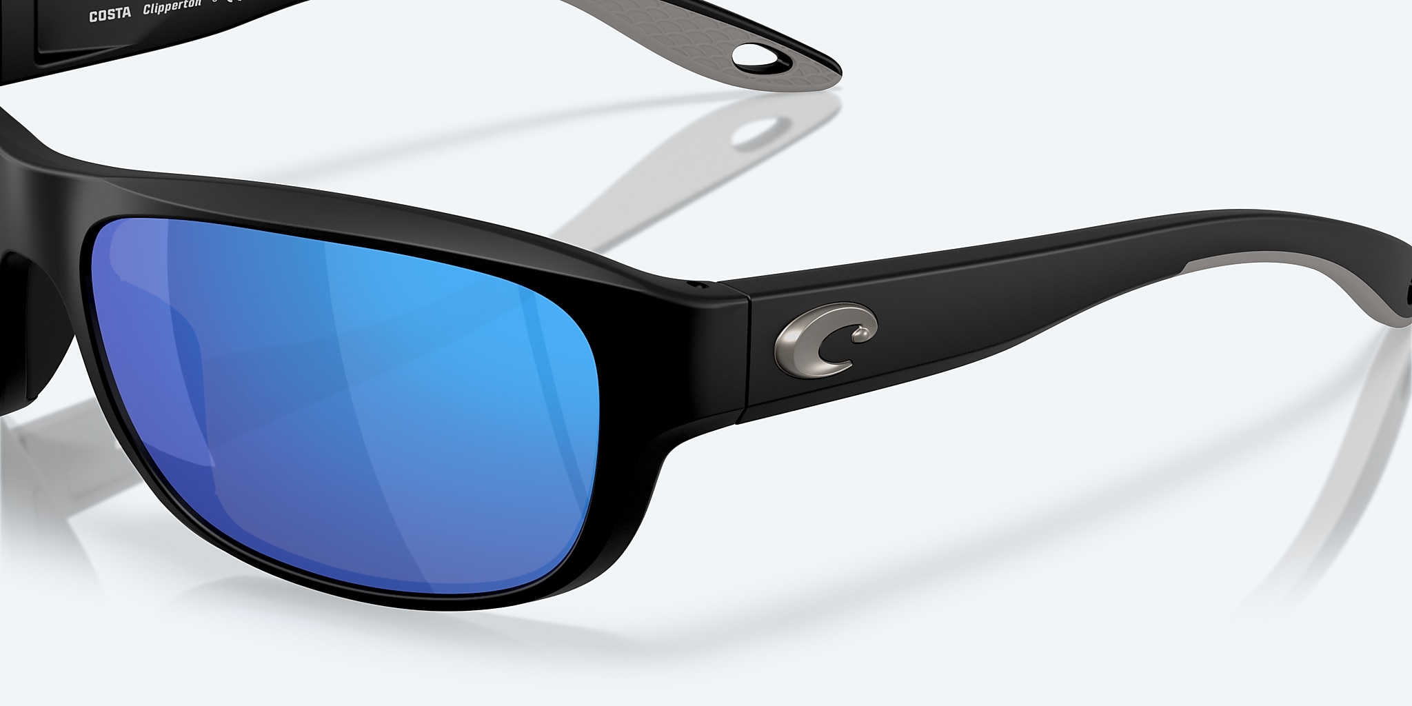Sunglasses Costa Clipperton M (58-18) with Blue Mirror lens and Matte Black frame Image 6 of 7 Sunglasses Costa Clipperton M (58-18) with Blue Mirror lens and Matte Black frame Image 6 of 7