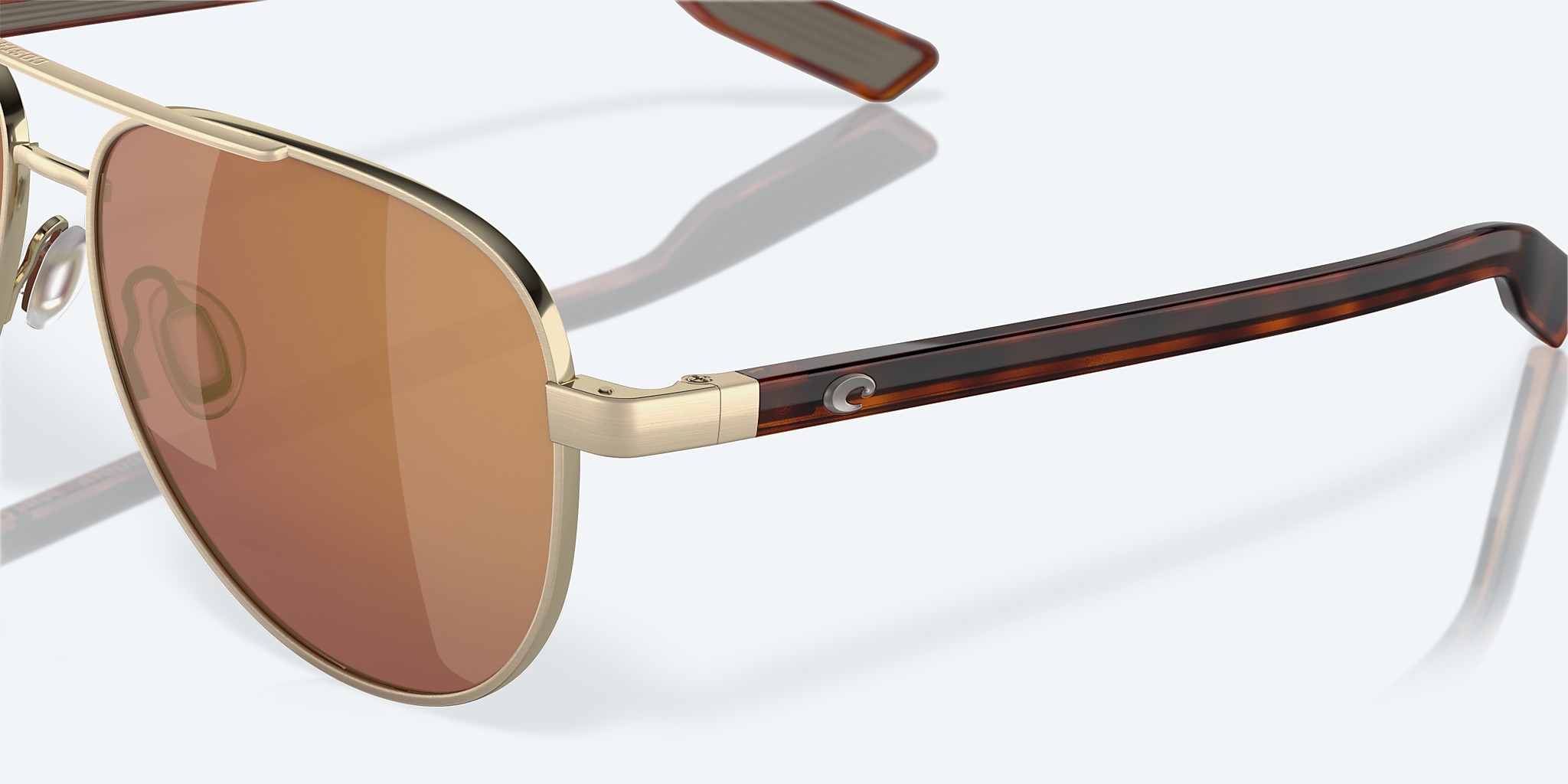 Sunglasses Costa Peli L (57-14) with Gold Mirror lens and Brushed Gold frame Image 6 of 7 Sunglasses Costa Peli L (57-14) with Gold Mirror lens and Brushed Gold frame Image 6 of 7