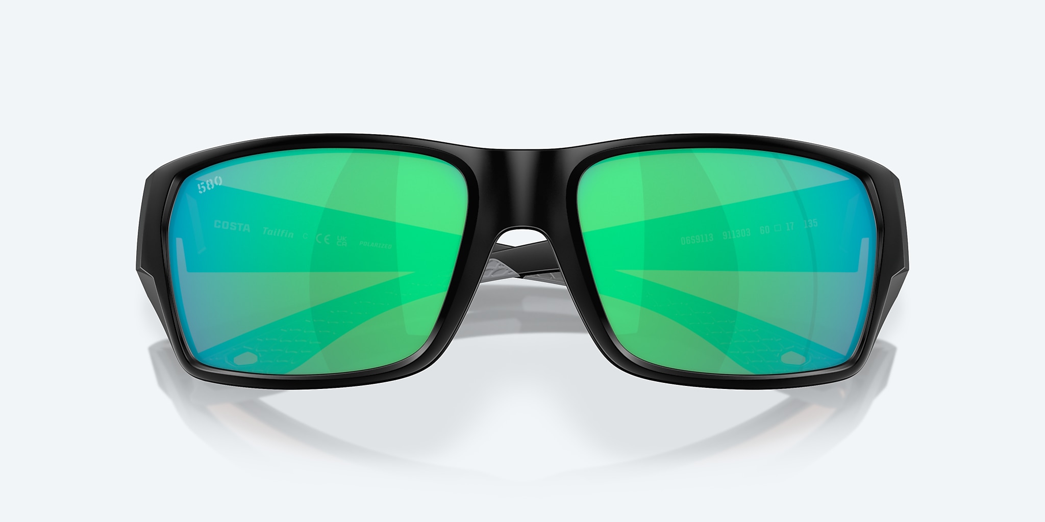 Sunglasses Costa Tailfin S (57-17) with Green Mirror lens and Matte Black frame Image 5 of 7 Sunglasses Costa Tailfin S (57-17) with Green Mirror lens and Matte Black frame Image 5 of 7