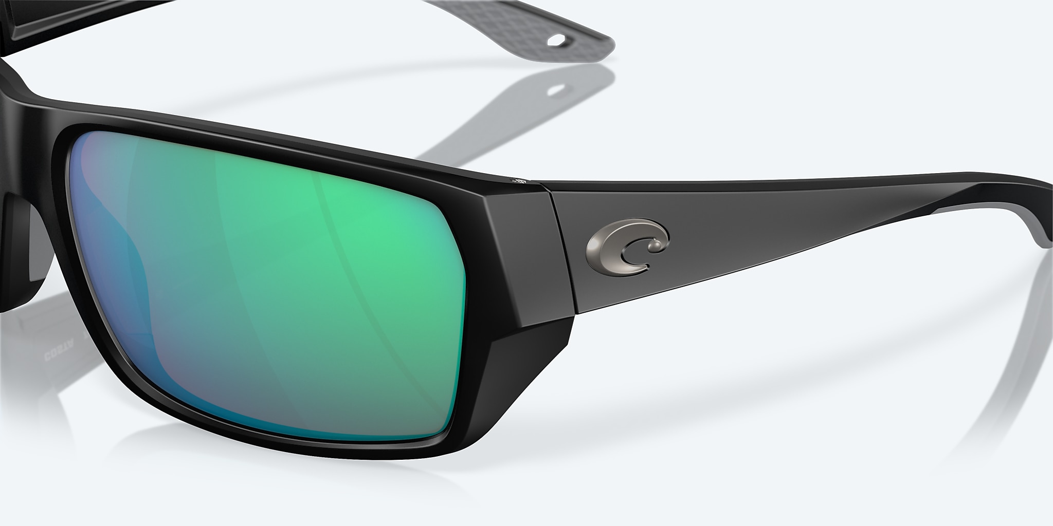 Sunglasses Costa Tailfin S (57-17) with Green Mirror lens and Matte Black frame Image 6 of 7 Sunglasses Costa Tailfin S (57-17) with Green Mirror lens and Matte Black frame Image 6 of 7