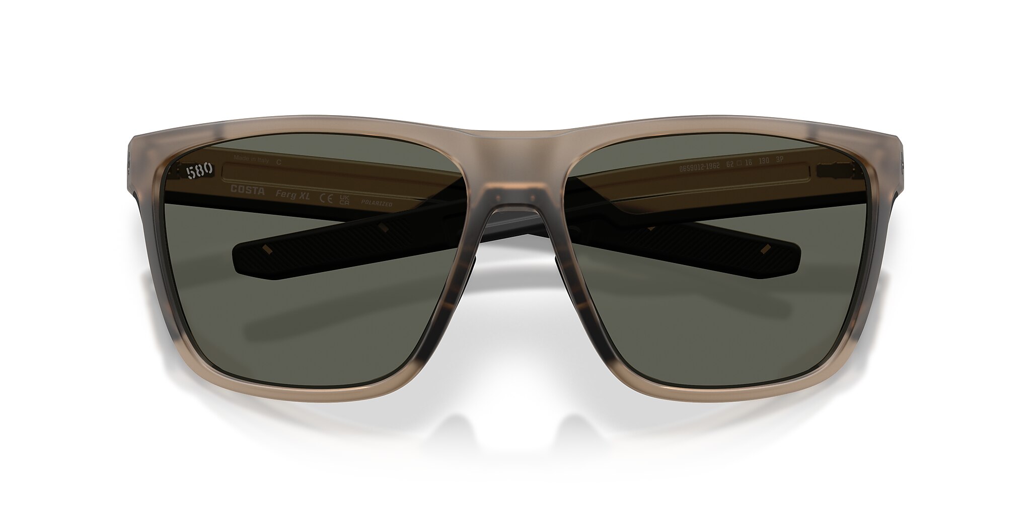 Costa Ferg XL XXL (62-16) with Gray lenses and Matte Brown Smoke