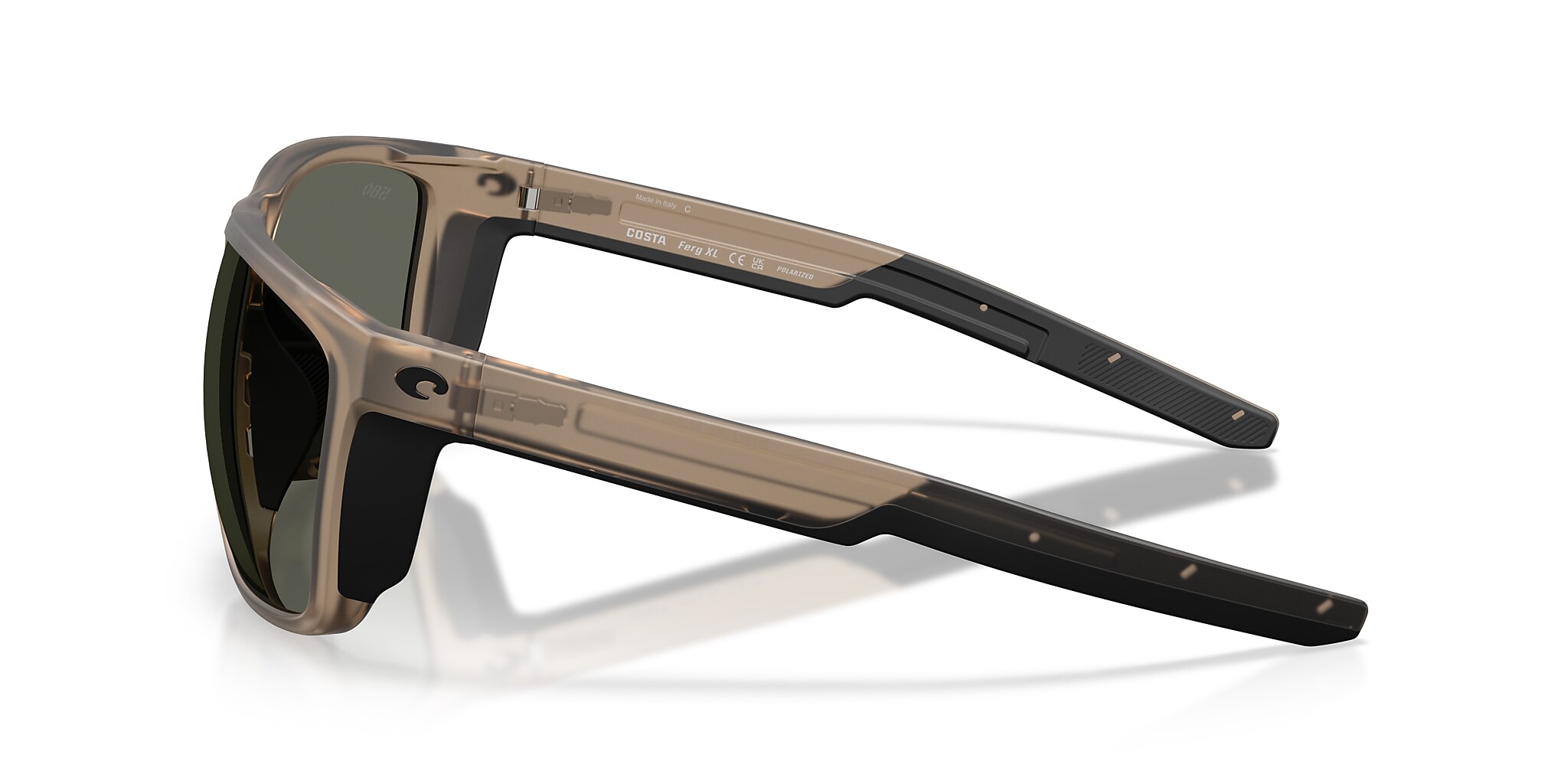 Costa Ferg XL XXL (62-16) with Gray lenses and Matte Brown Smoke