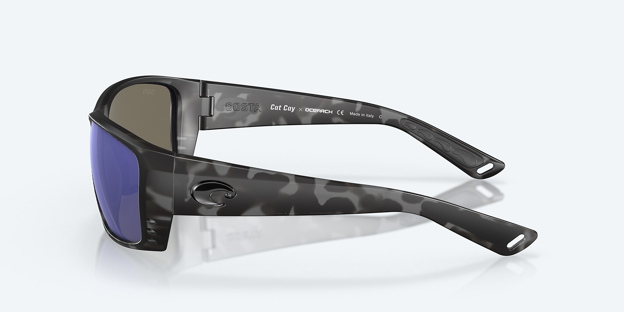 Sunglasses Costa Ocearch® Cat Cay M (61-10) with Blue Mirror lens and Tiger Shark Ocearch frame Image 3 of 7