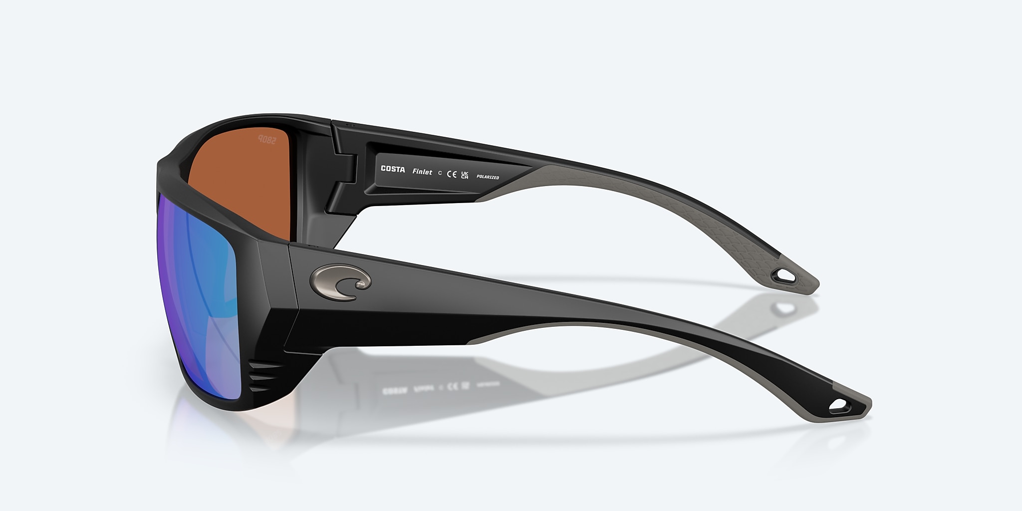 Sunglasses Costa Finlet L (59-19) with Green Mirror lens and Matte Black frame Image 3 of 7 Sunglasses Costa Finlet L (59-19) with Green Mirror lens and Matte Black frame Image 3 of 7