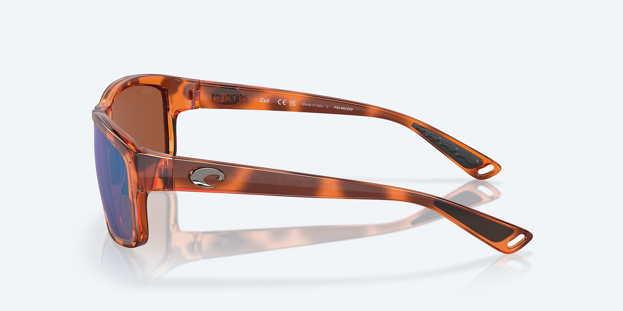 Sunglasses Costa Cut L (60-10) with Green Mirror lens and Honey Tortoise frame Image 3 of 7