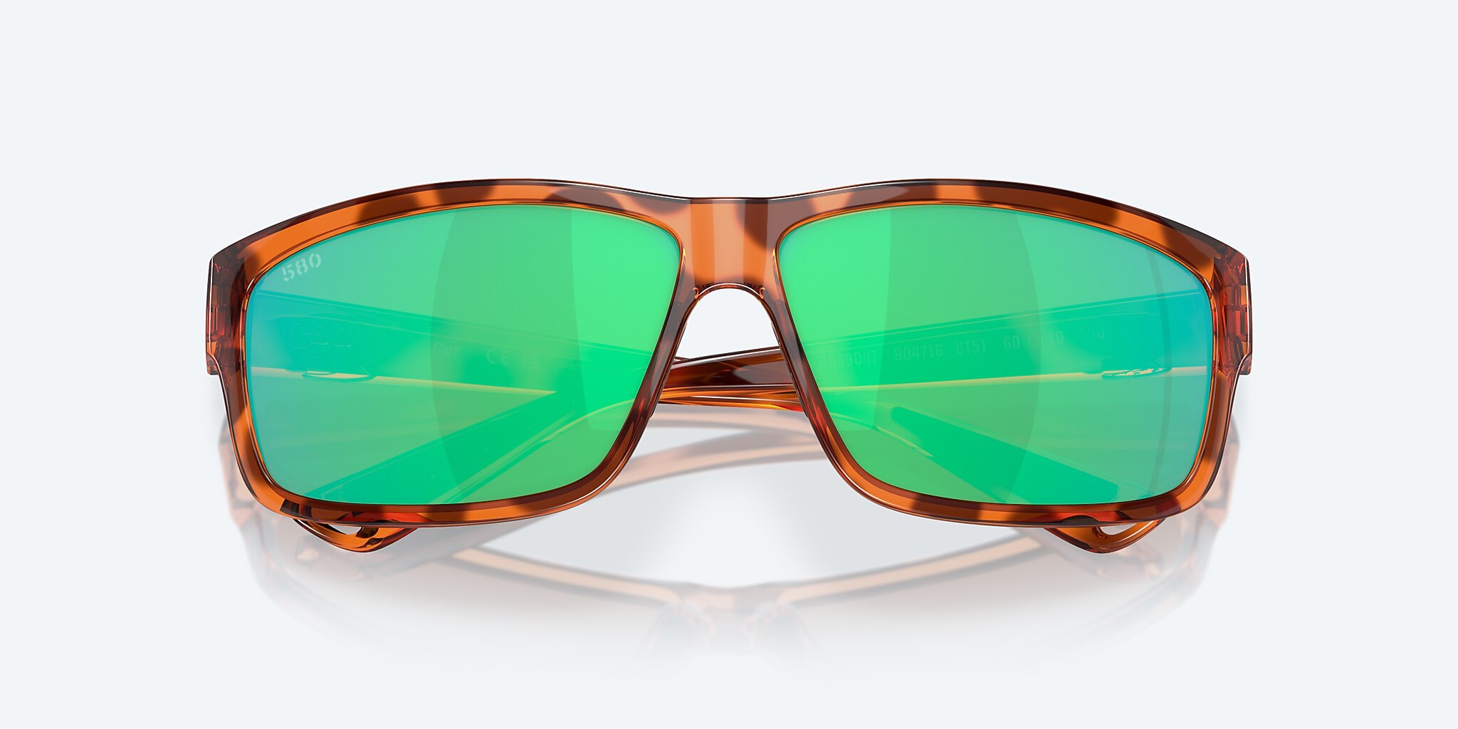 Sunglasses Costa Cut L (60-10) with Green Mirror lens and Honey Tortoise frame Image 5 of 7