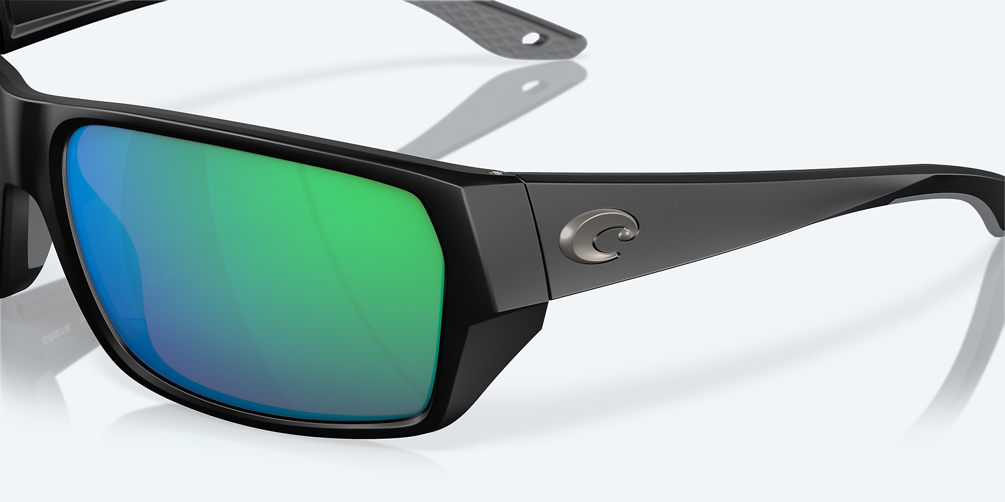 Sunglasses Costa Tailfin S (57-17) with Green Mirror lens and Matte Black frame Image 6 of 7 Sunglasses Costa Tailfin S (57-17) with Green Mirror lens and Matte Black frame Image 6 of 7
