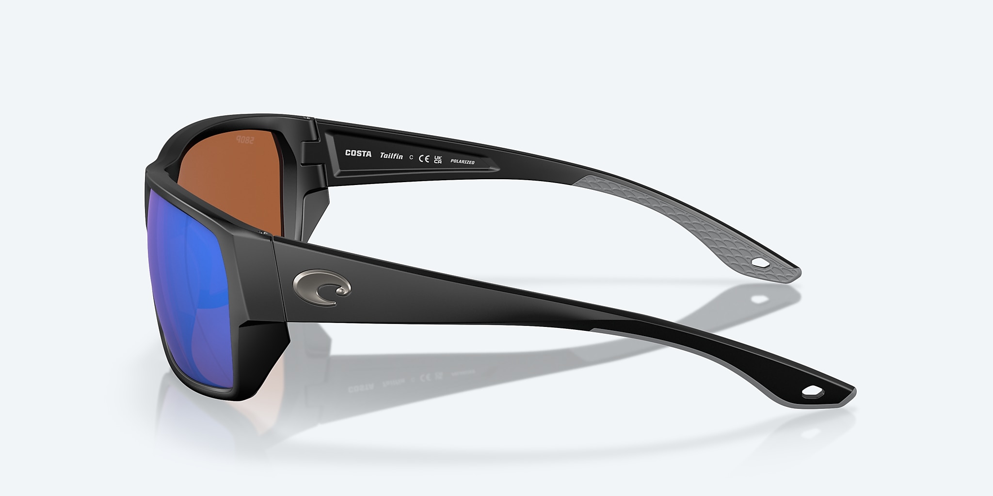 Sunglasses Costa Tailfin S (57-17) with Green Mirror lens and Matte Black frame Image 3 of 7 Sunglasses Costa Tailfin S (57-17) with Green Mirror lens and Matte Black frame Image 3 of 7