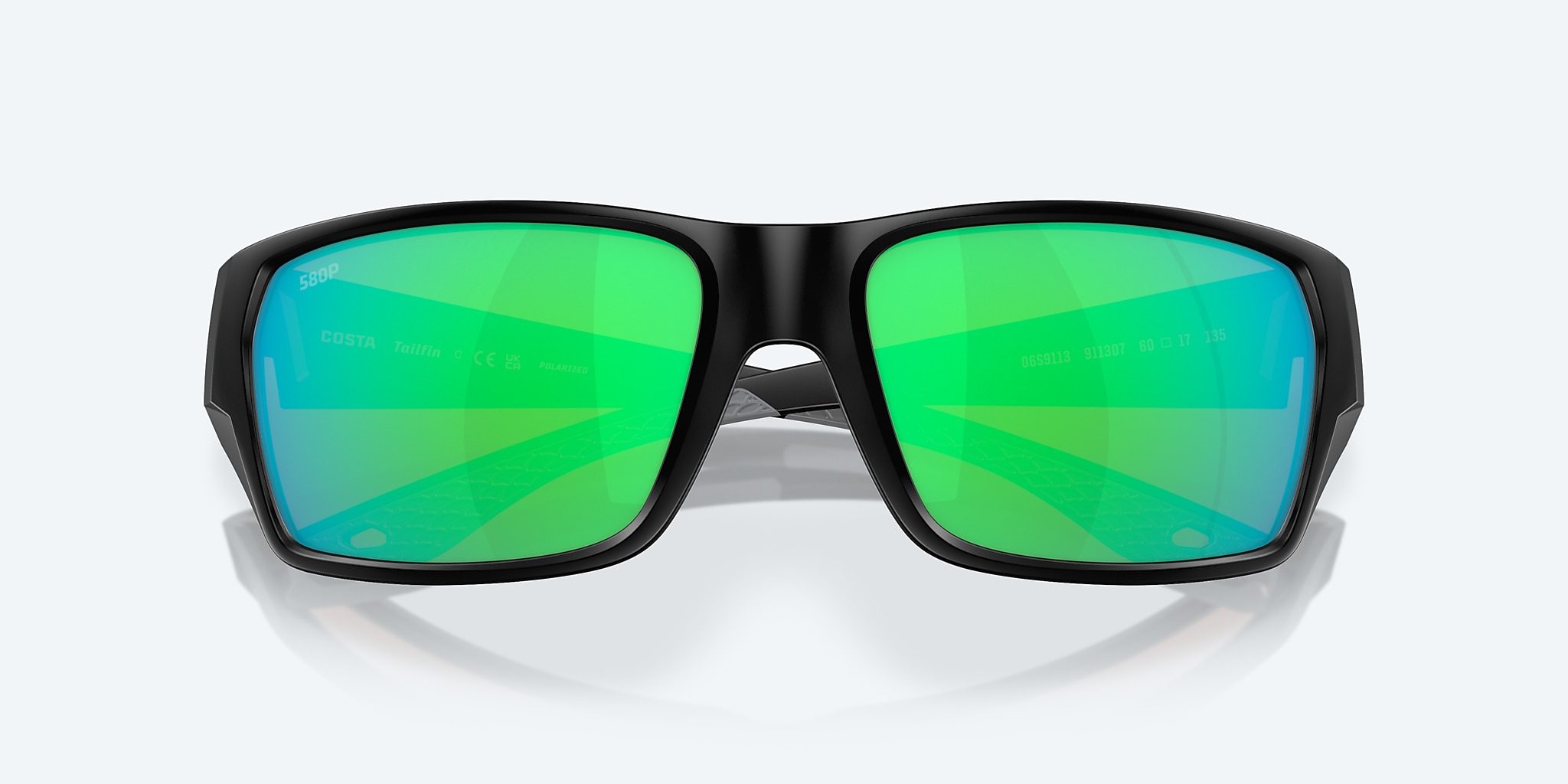 Sunglasses Costa Tailfin S (57-17) with Green Mirror lens and Matte Black frame Image 5 of 7 Sunglasses Costa Tailfin S (57-17) with Green Mirror lens and Matte Black frame Image 5 of 7