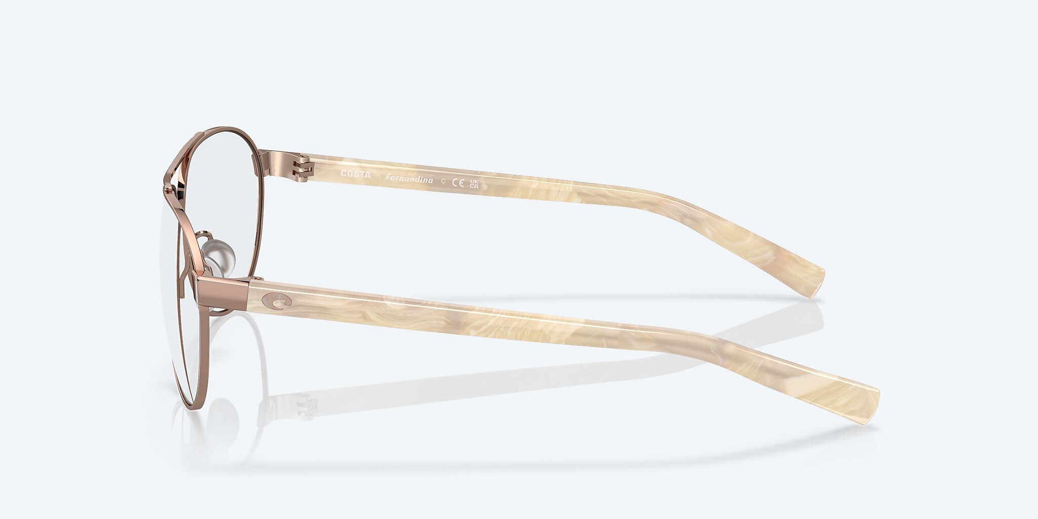 Eyeglasses Costa Fernandina RX S (57-15) with DEMO LENS lens and Rose Gold frame Image 3 of 7