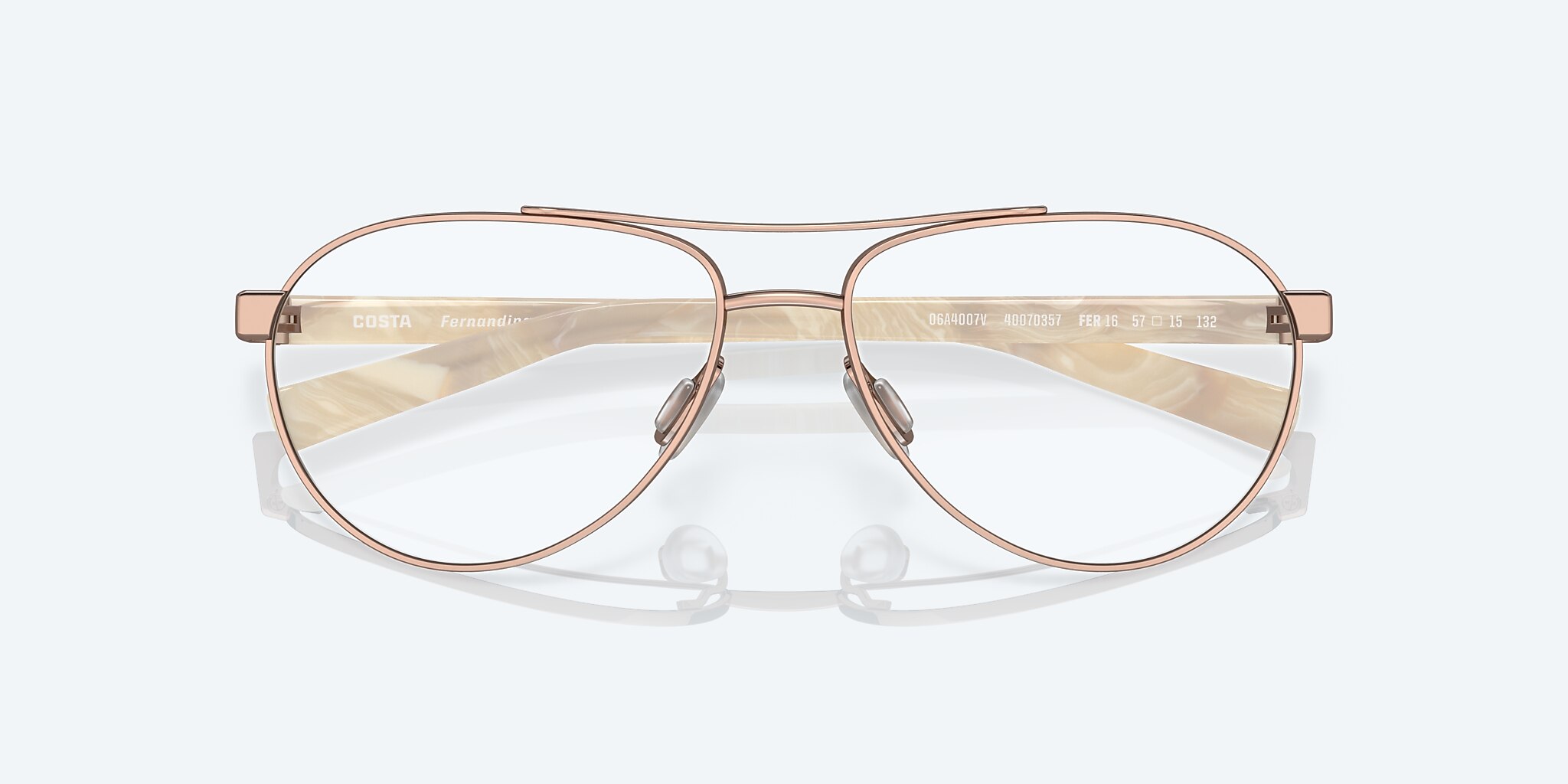 Eyeglasses Costa Fernandina RX S (57-15) with DEMO LENS lens and Rose Gold frame Image 5 of 7